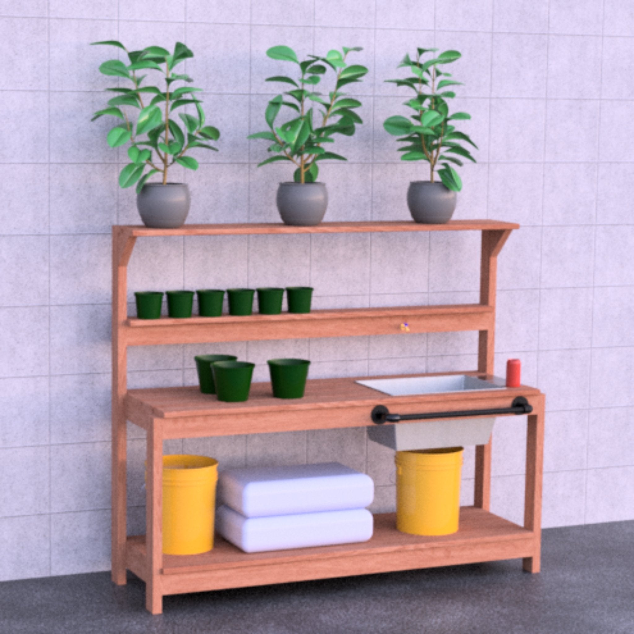 work bench for potting plants Simple 6-foot Potting Bench Build Plans DIY, Digital Instructions PDF – Northern Forge, LLC