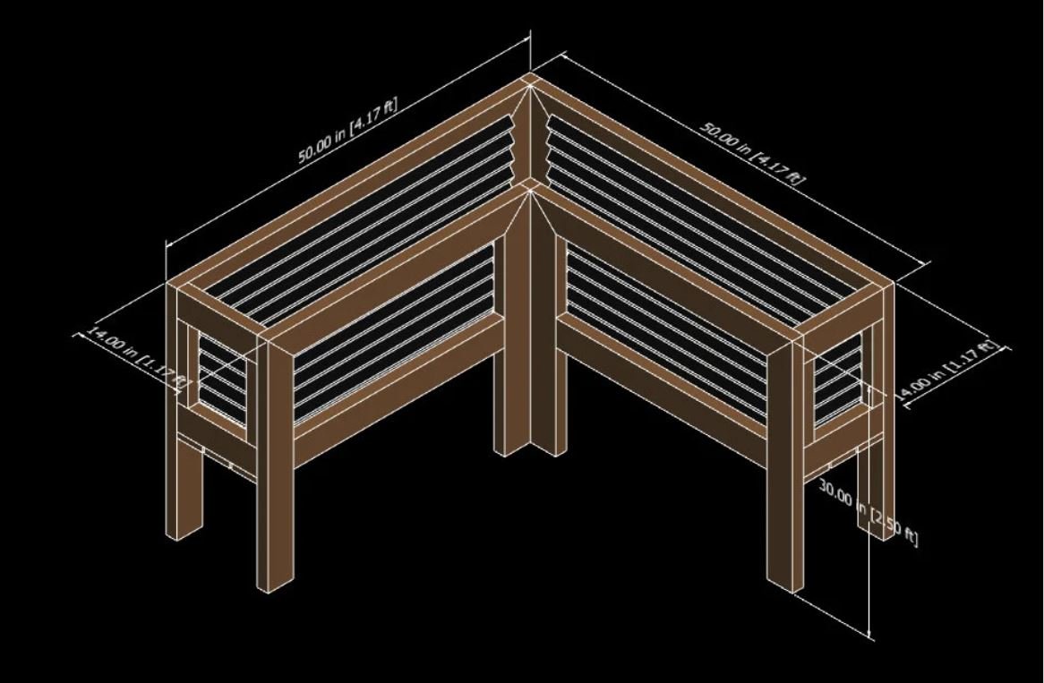 Simple Corner Corrugated Raised Planter Box DIY Build Plans - Raised Garden Bed - Build Plans - corner garden bed - Northern Forge, LLC