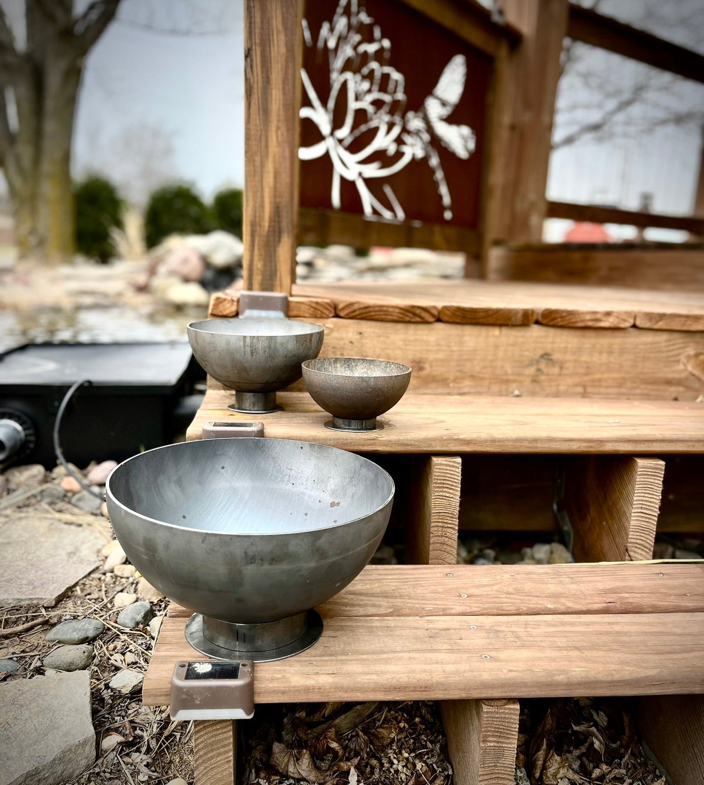 Steel Herb Planter Bowls - Multiple Sizes - corten planter - corten pond - Northern Forge, LLC