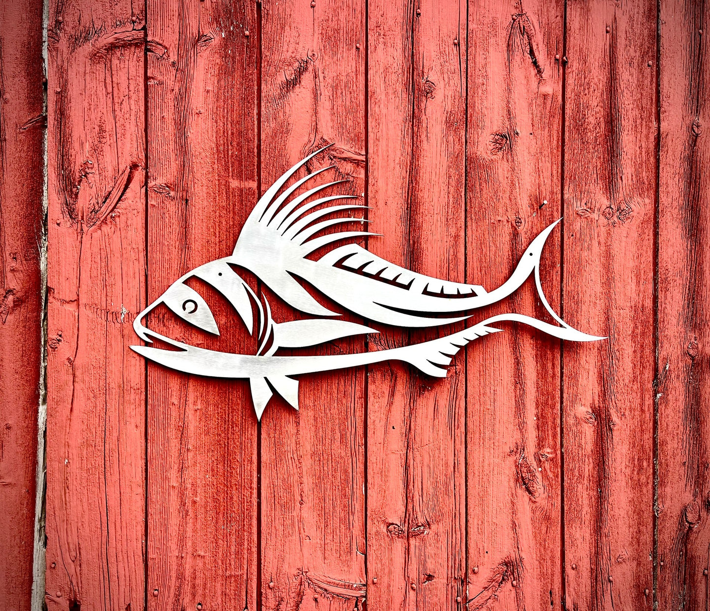 Steel Roosterfish Wall Art - beach house art - cabin sign - Northern Forge, LLC