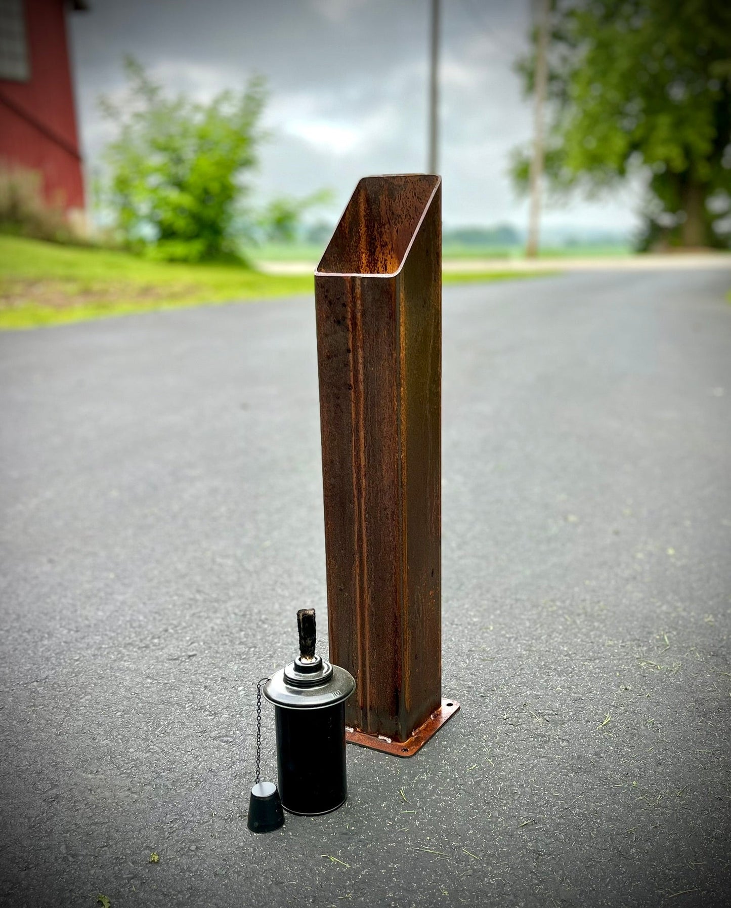 The Little Ember Trio - Rusted Steel Patio Torches - Multiple Sizes - citronella torch - fire pit - Northern Forge, LLC