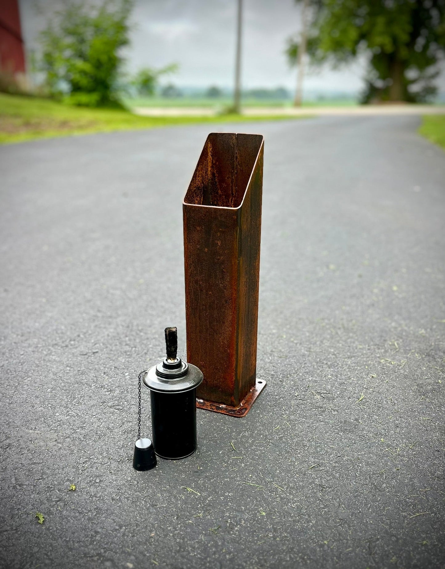 The Little Ember Trio - Rusted Steel Patio Torches - Multiple Sizes - citronella torch - fire pit - Northern Forge, LLC