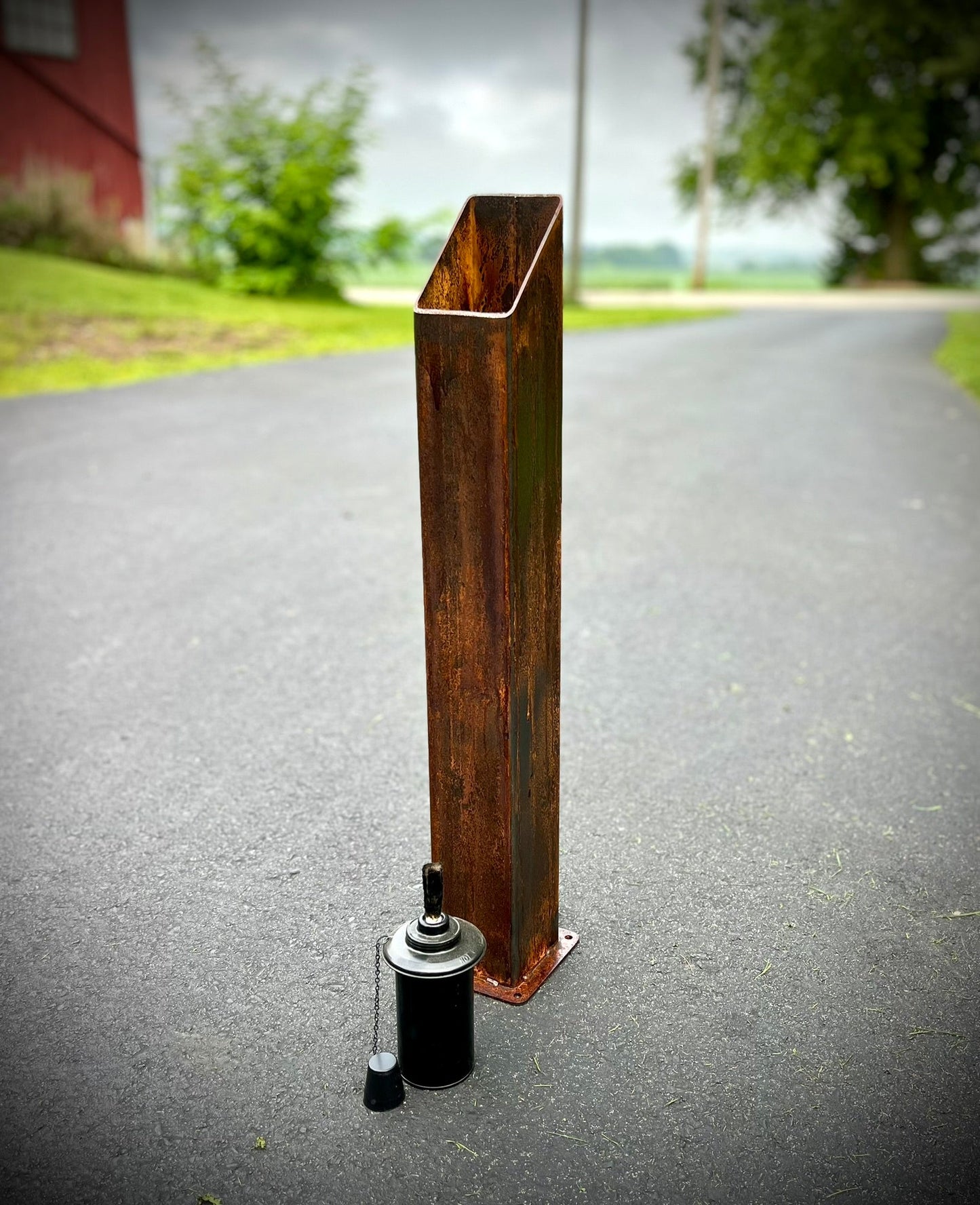The Little Ember Trio - Rusted Steel Patio Torches - Multiple Sizes - citronella torch - fire pit - Northern Forge, LLC