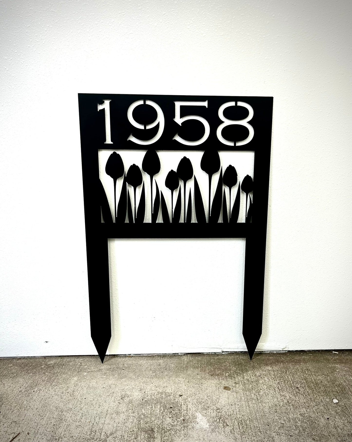 Tulip Home Address Yard Sign | Steel - address - address yard sign - Northern Forge, LLC