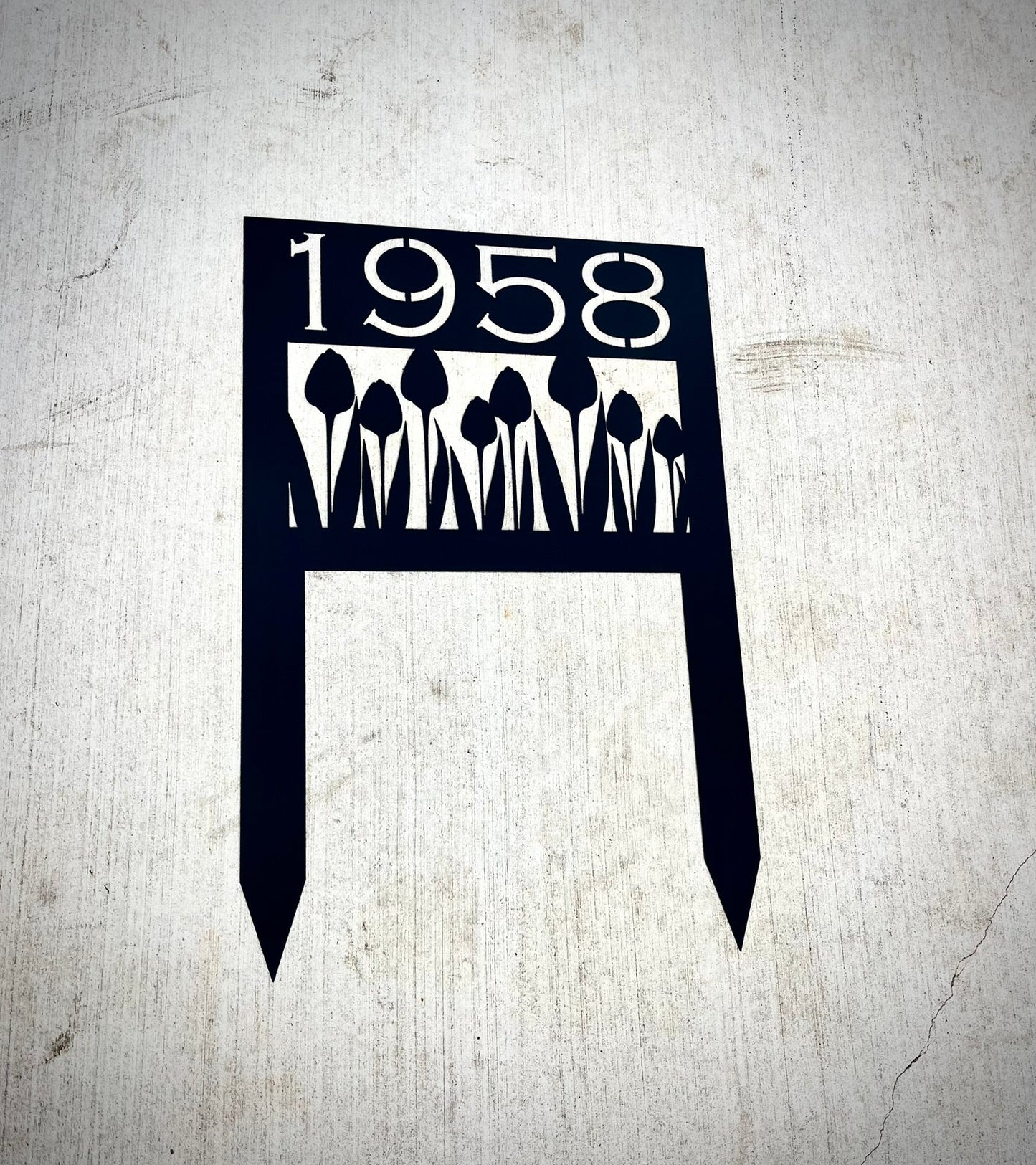 Tulip Home Address Yard Sign | Steel - address - address yard sign - Northern Forge, LLC