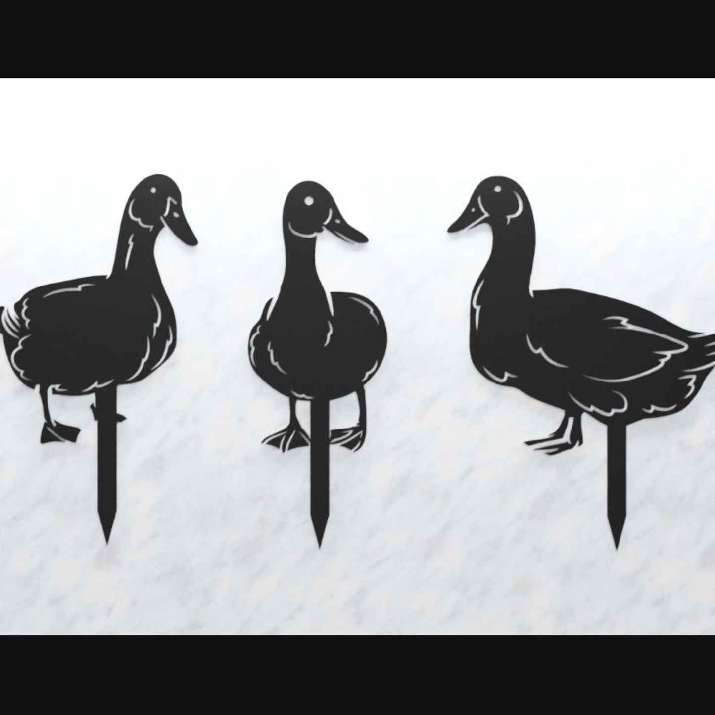 3-Pack Metal Farm Duck Yard Art - duck ground stakes - garden - Northern Forge, LLC