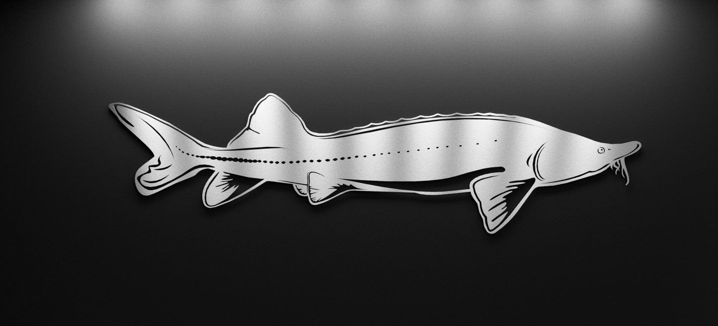 Classic Lake Sturgeon - cabin sign - fish - Northern Forge, LLC