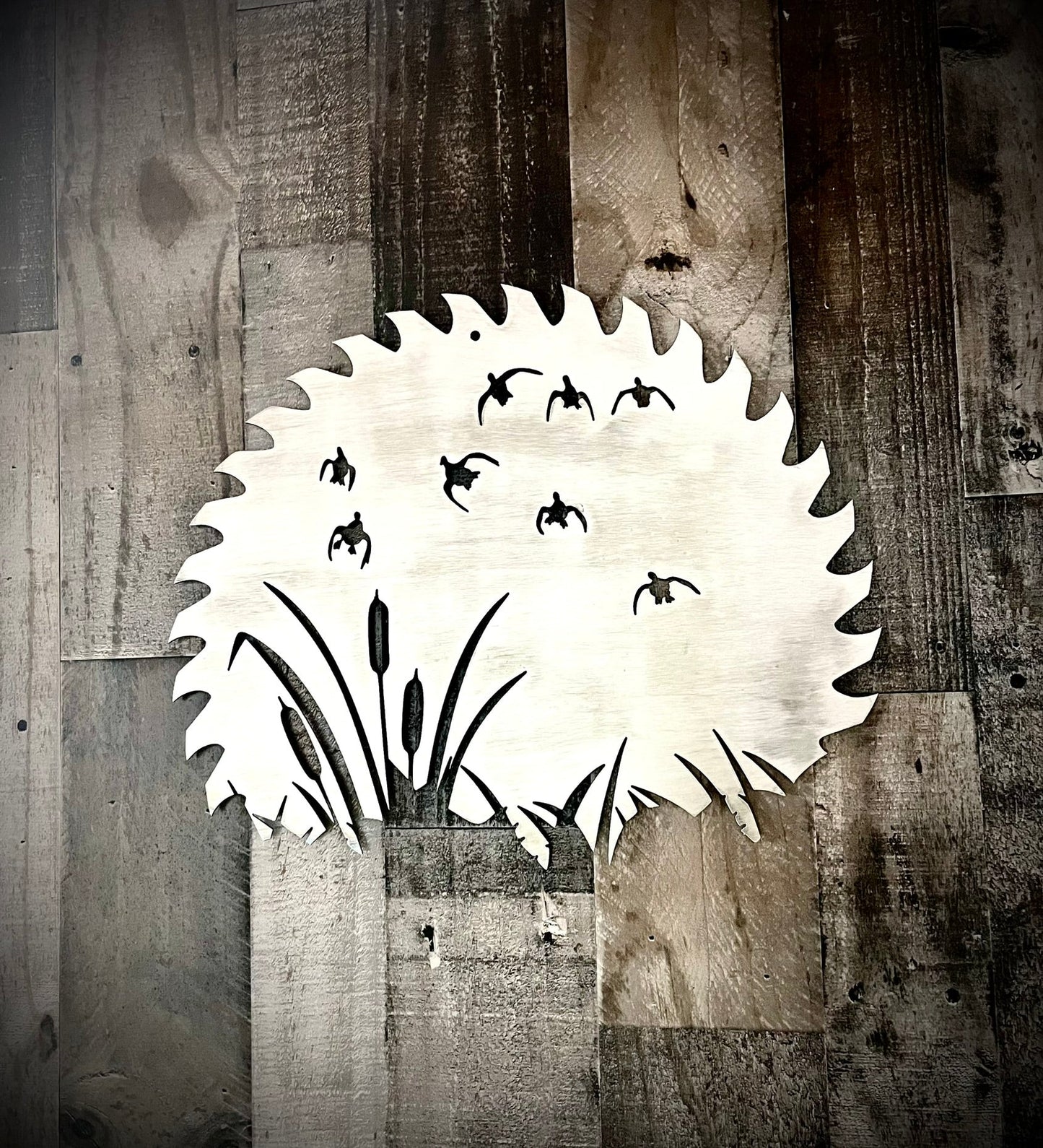 Ducks & Marsh Saw Blade Art - duck decals - hunt - Northern Forge, LLC