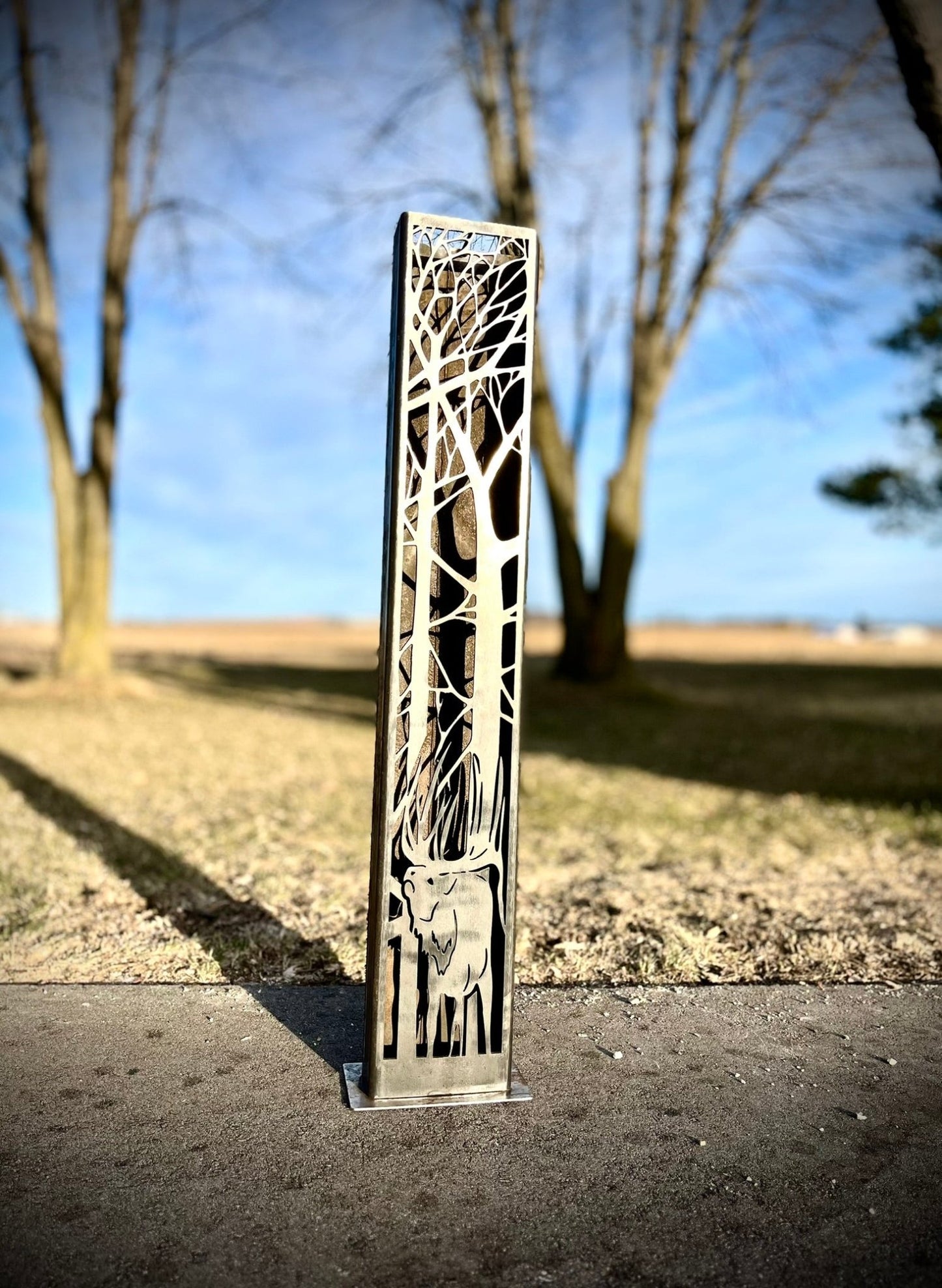 Elk Forest Steel Luminary Tube | 48 in. - cabin decor - colorado rustic decor - Northern Forge, LLC