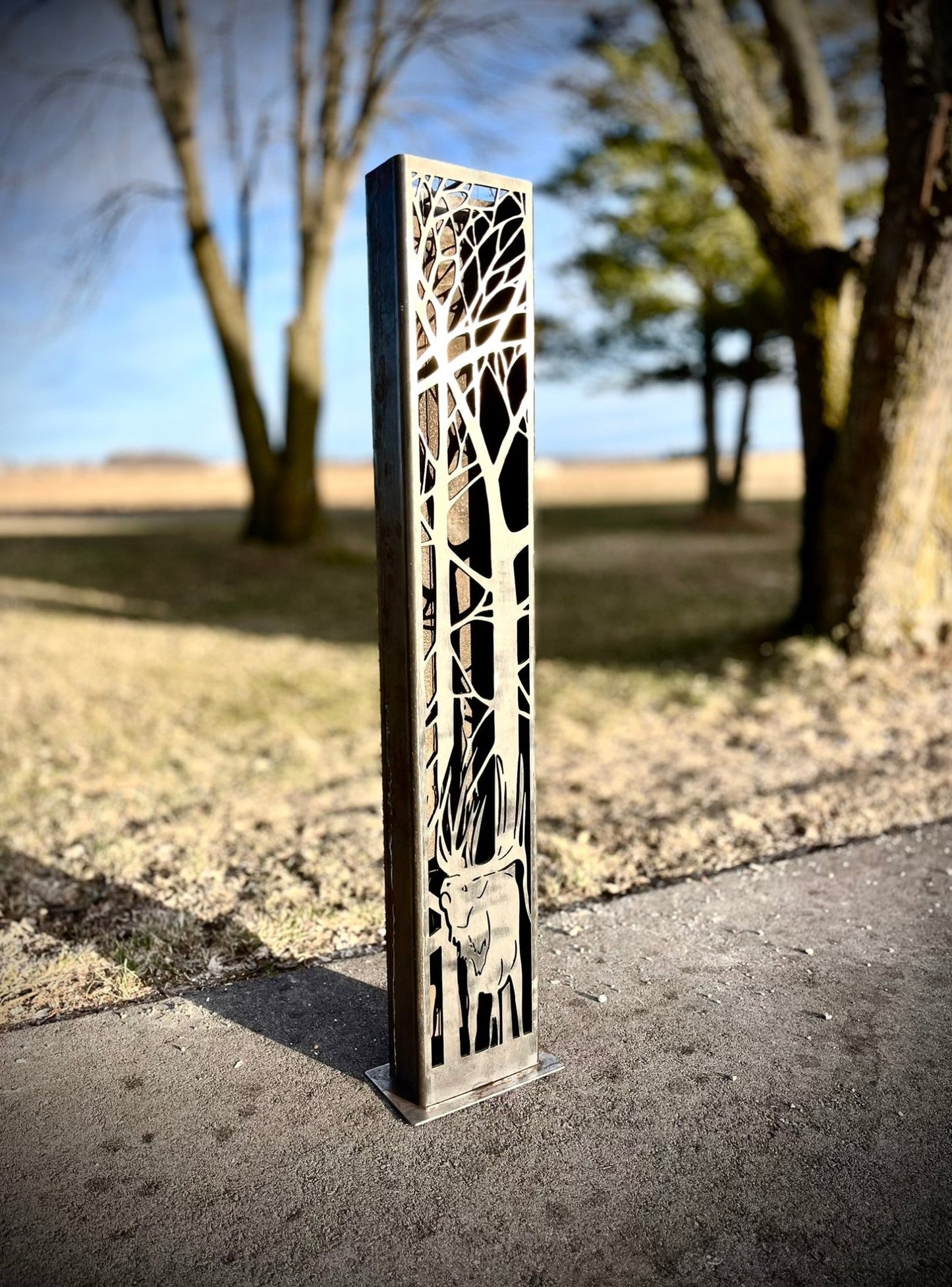Elk Forest Steel Luminary Tube | 48 in. - cabin decor - colorado rustic decor - Northern Forge, LLC