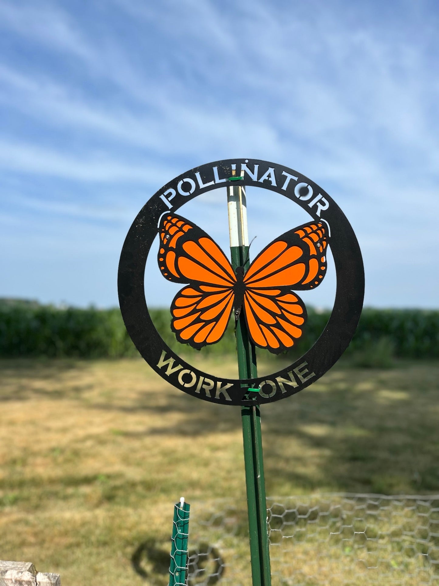 Monarch Pollinator Work Zone Sign - butterfly - butterfly yard art - Northern Forge, LLC