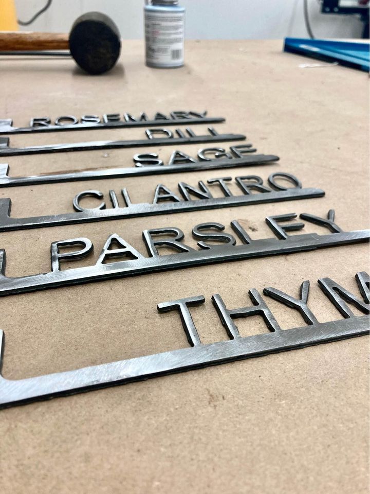 Steel Herb Garden Labels - 10-inches - garden art - garden labels - Northern Forge, LLC