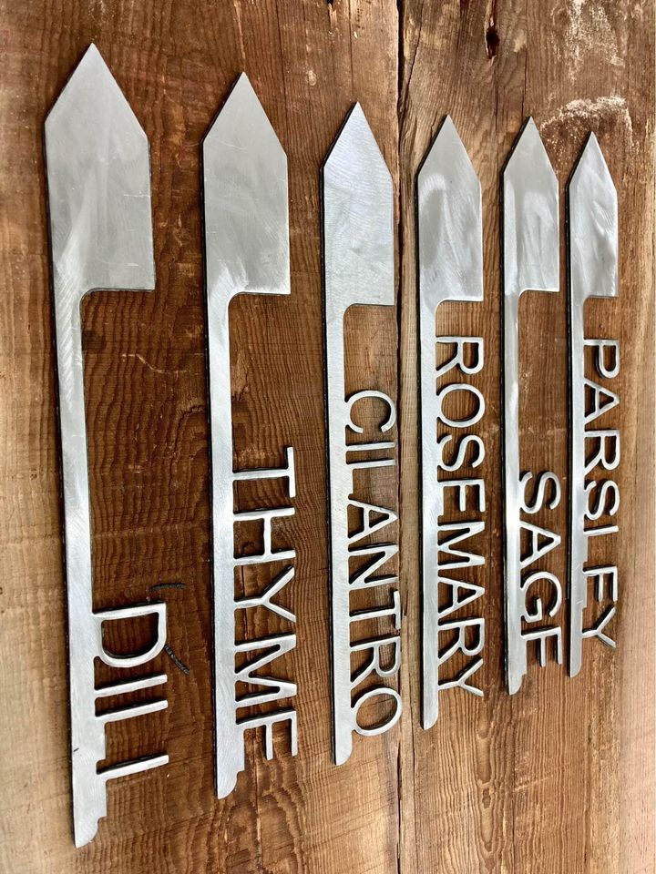 Steel Herb Garden Labels - 10-inches - garden art - garden labels - Northern Forge, LLC