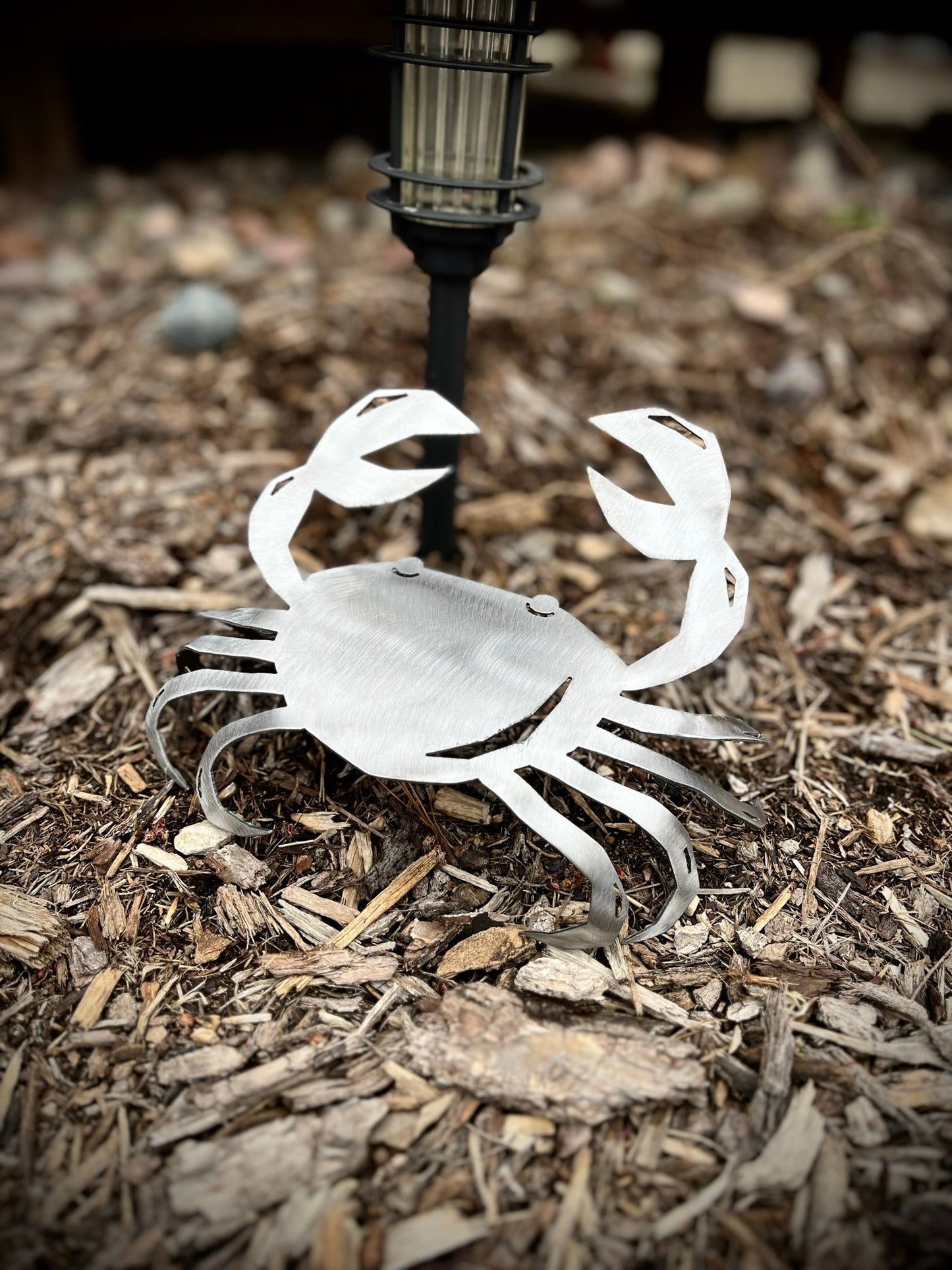 Steel Landscape Crab - dock pelican - farm art - Northern Forge, LLC