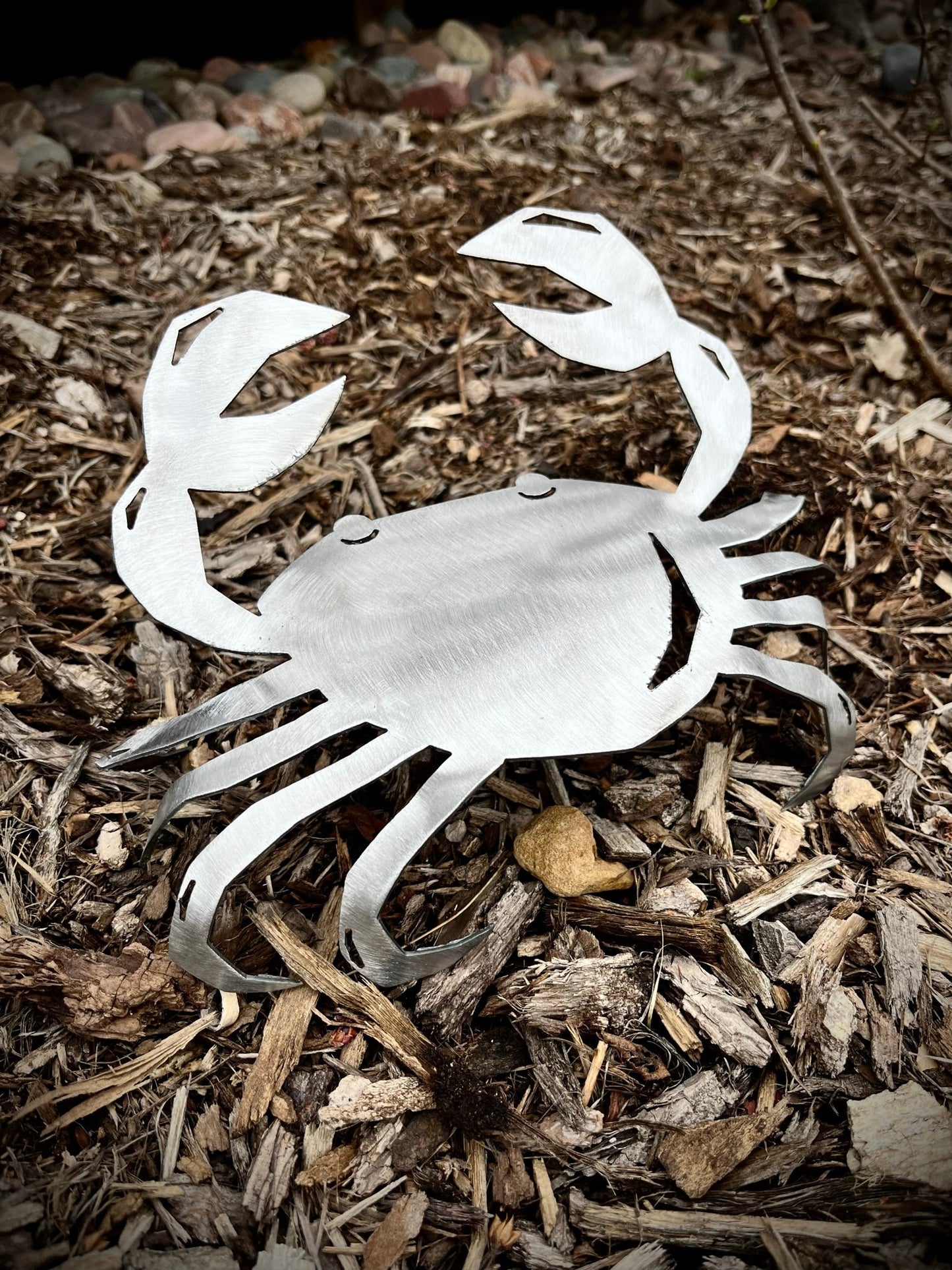 Steel Landscape Crab - dock pelican - farm art - Northern Forge, LLC