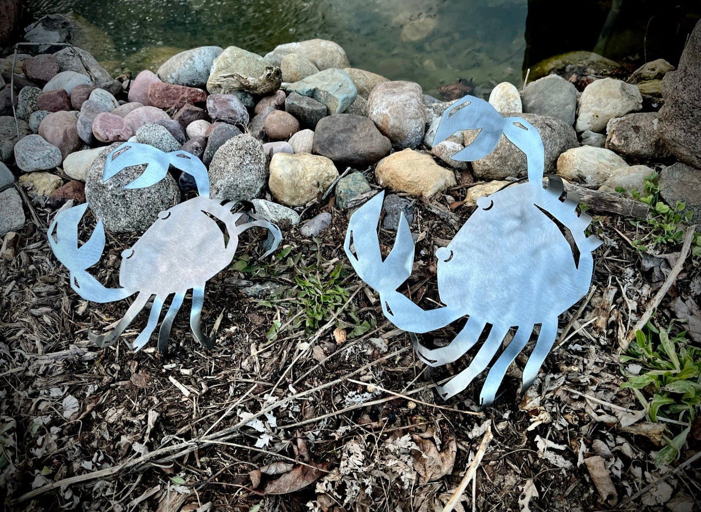 Steel Landscape Crab - dock pelican - farm art - Northern Forge, LLC