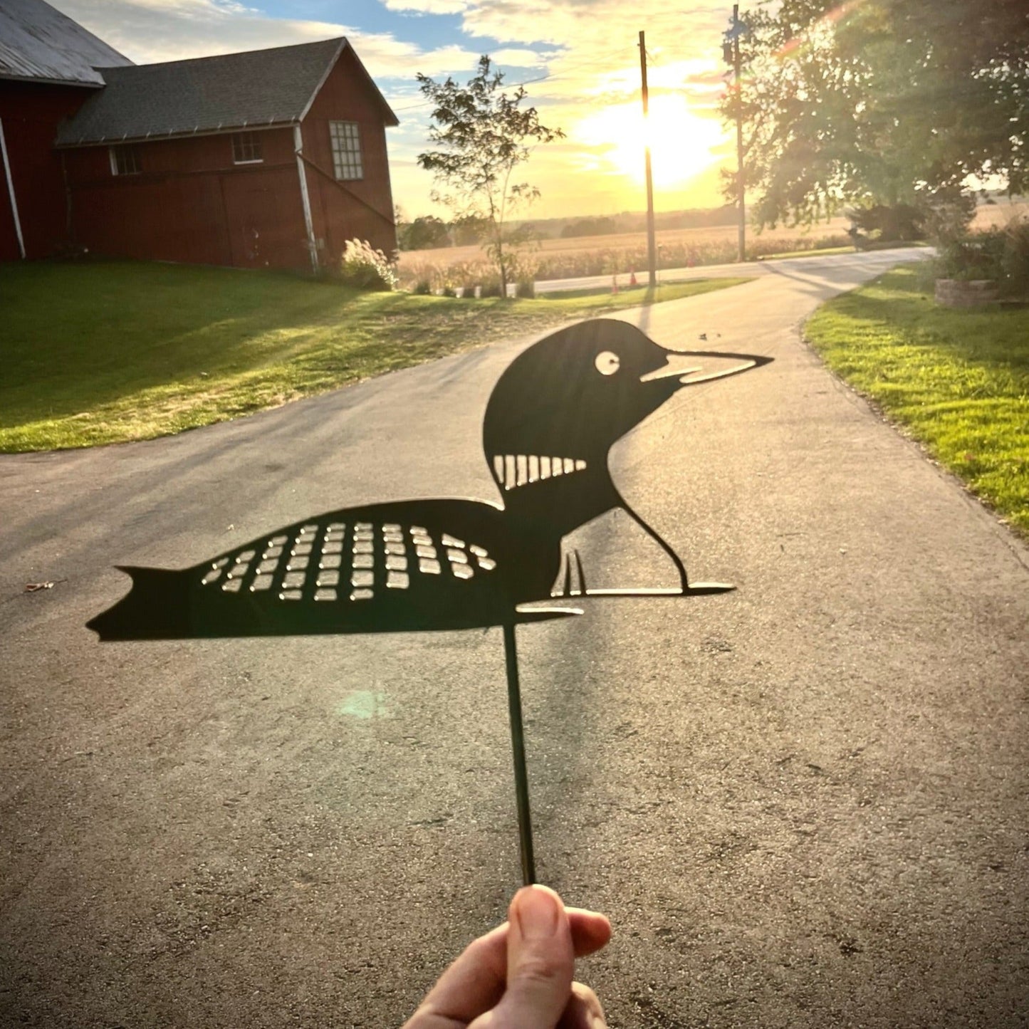 Steel Loon Yard Stake - fishing - lakes - Northern Forge, LLC