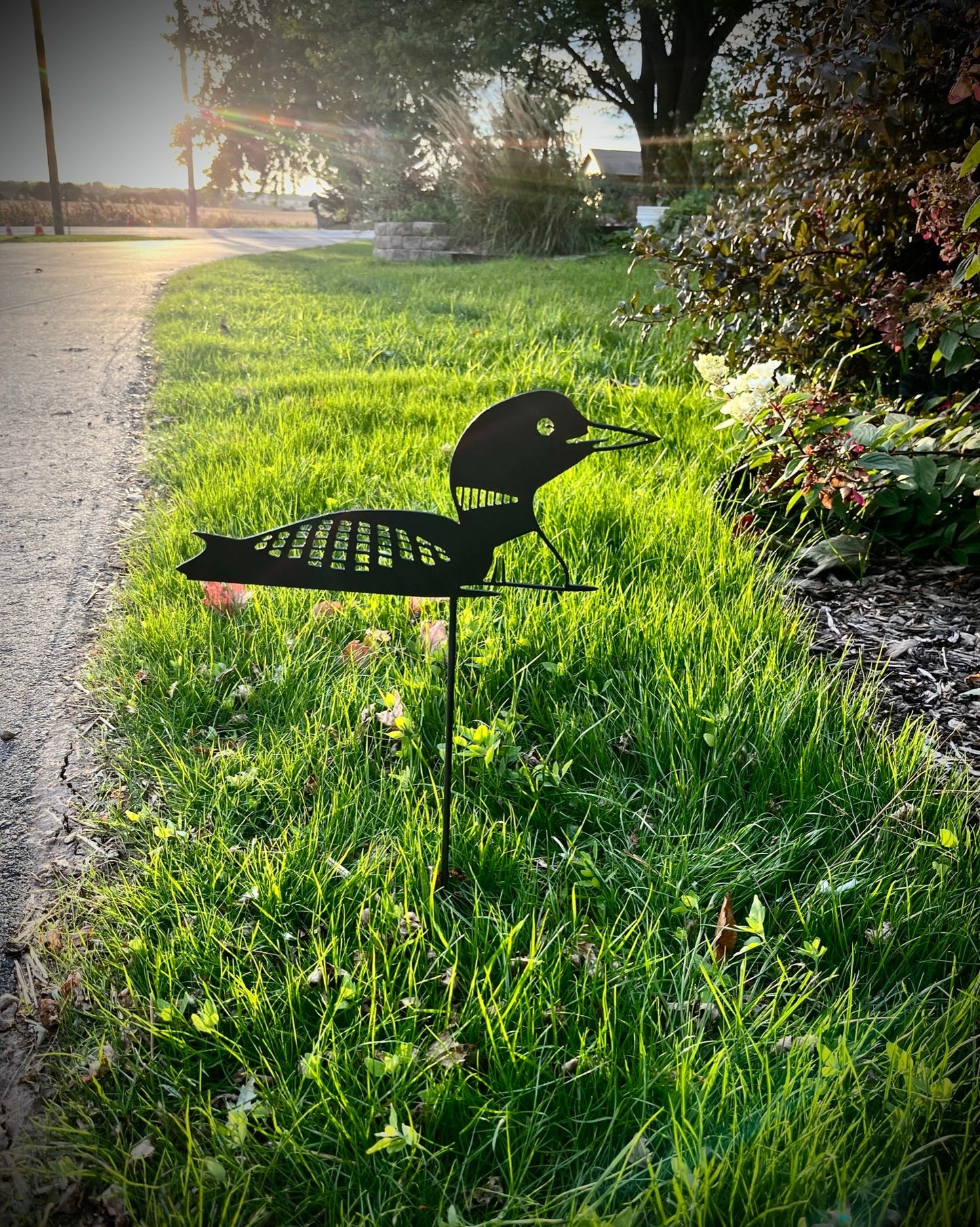 Steel Loon Yard Stake - fishing - lakes - Northern Forge, LLC