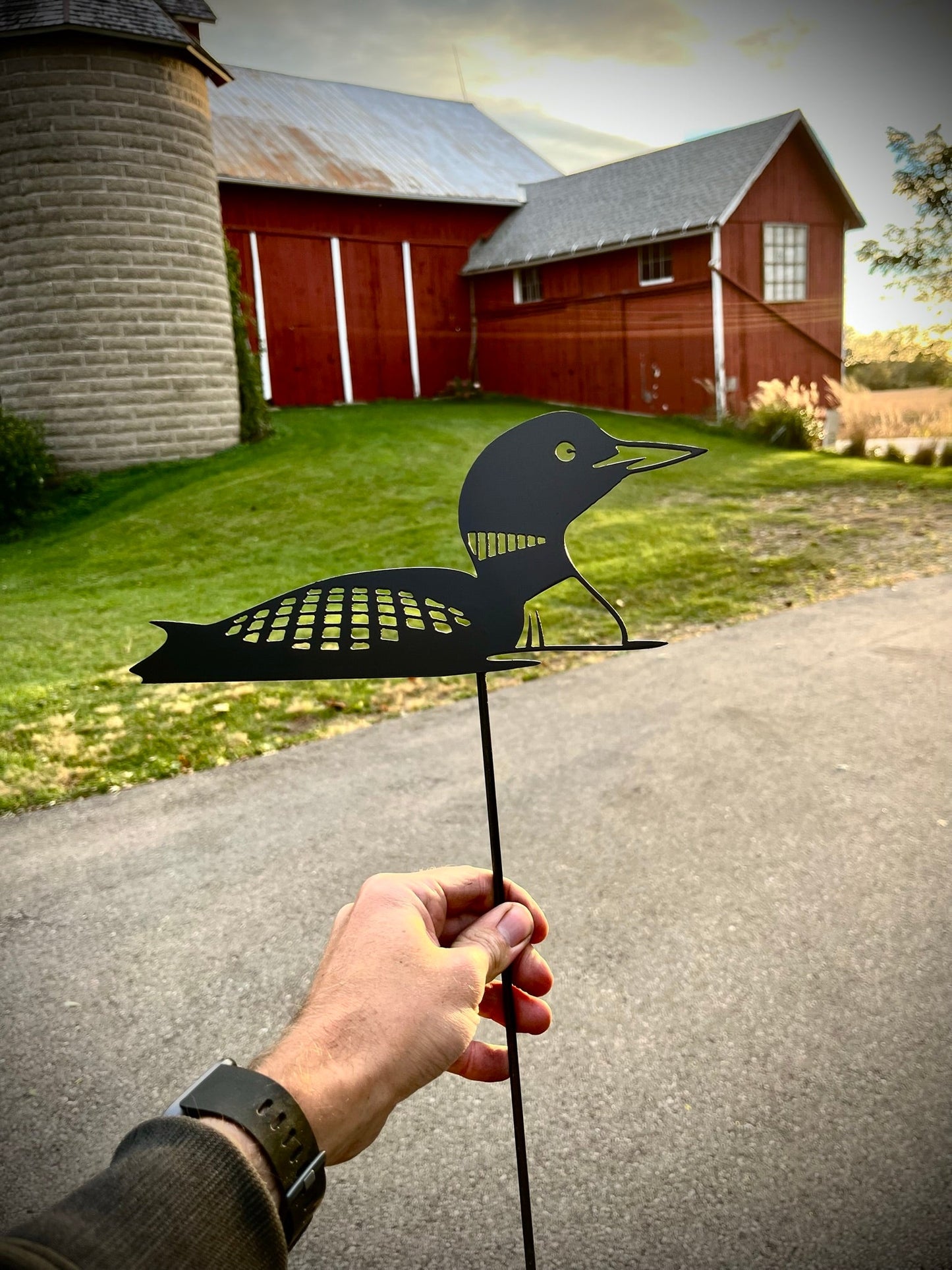 Steel Loon Yard Stake - fishing - lakes - Northern Forge, LLC