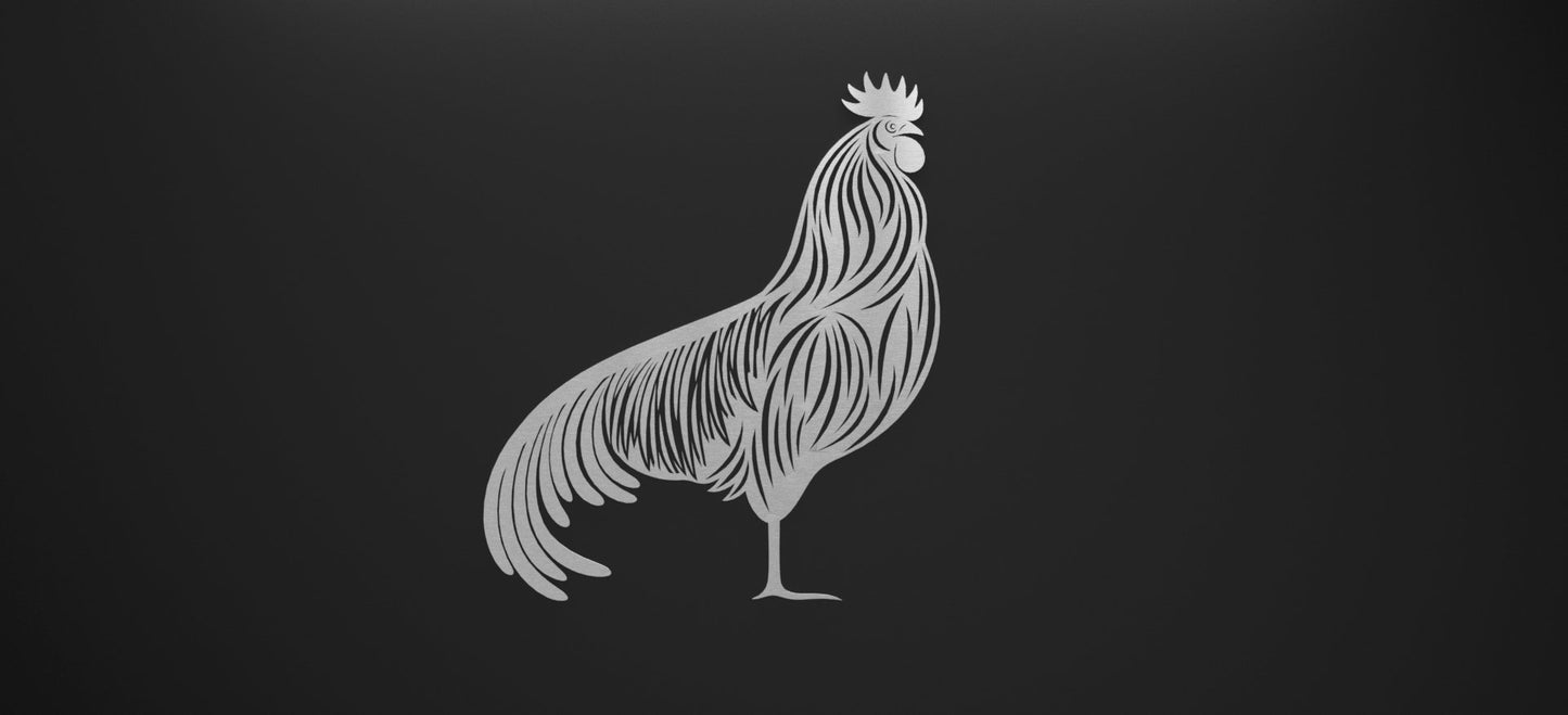 Steel Rooster Wall Art - chicken yard art - farm house sign - Northern Forge, LLC