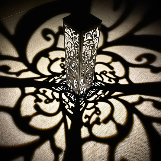 Tree of Life Solar Luminary Pillar | 12 in. - landscape lighting - Luminary tube - Northern Forge, LLC