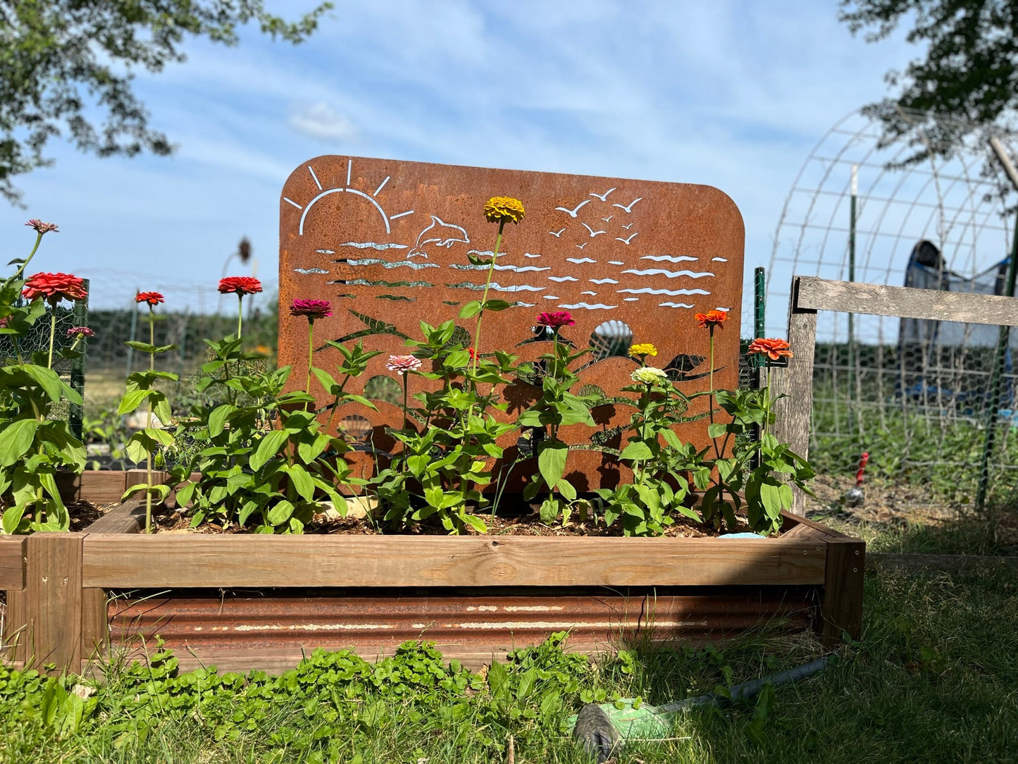 XL Beach-Themed Privacy Panel - beach privacy panel - garden - Northern Forge, LLC