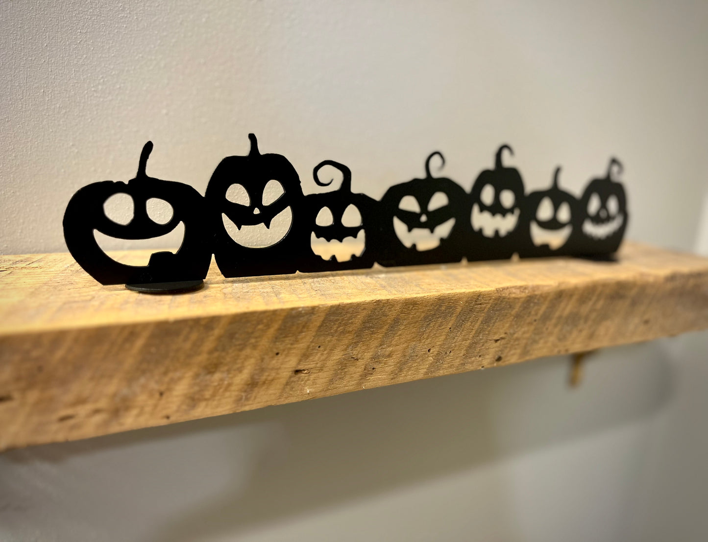 Metal Jack-O'-Lantern Row - Mantel