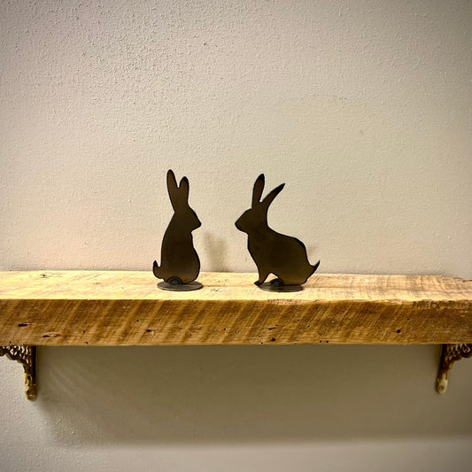 2 - Pack Metal Mantel Bunnies - birds mantel - bunnies mantel - Northern Forge, LLC