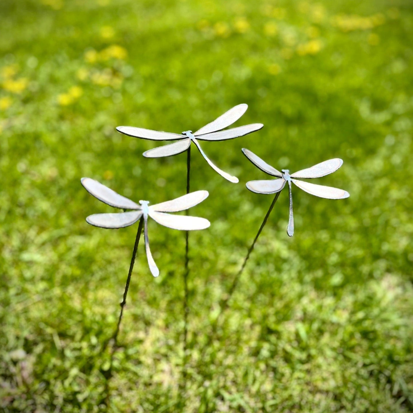 3-Pack Metal Dragonfly Garden Stakes - butterfly garden art - garden - Northern Forge, LLC