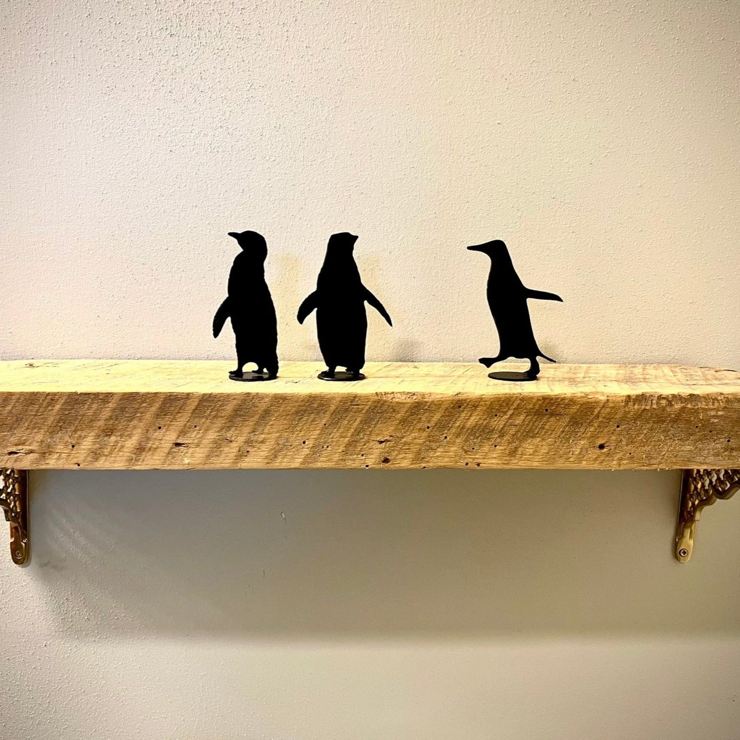 3 - Pack Metal Penguins - Mantel - cabin decor - cute penguins - Northern Forge, LLC