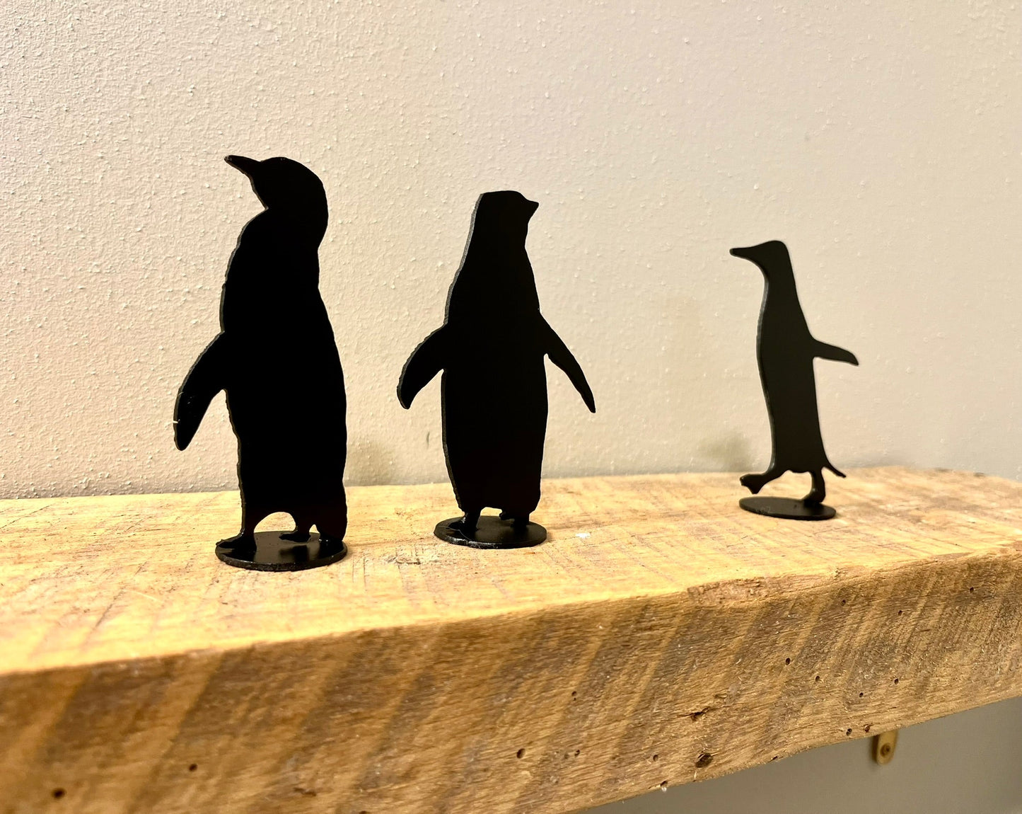 3 - Pack Metal Penguins - Mantel - cabin decor - cute penguins - Northern Forge, LLC