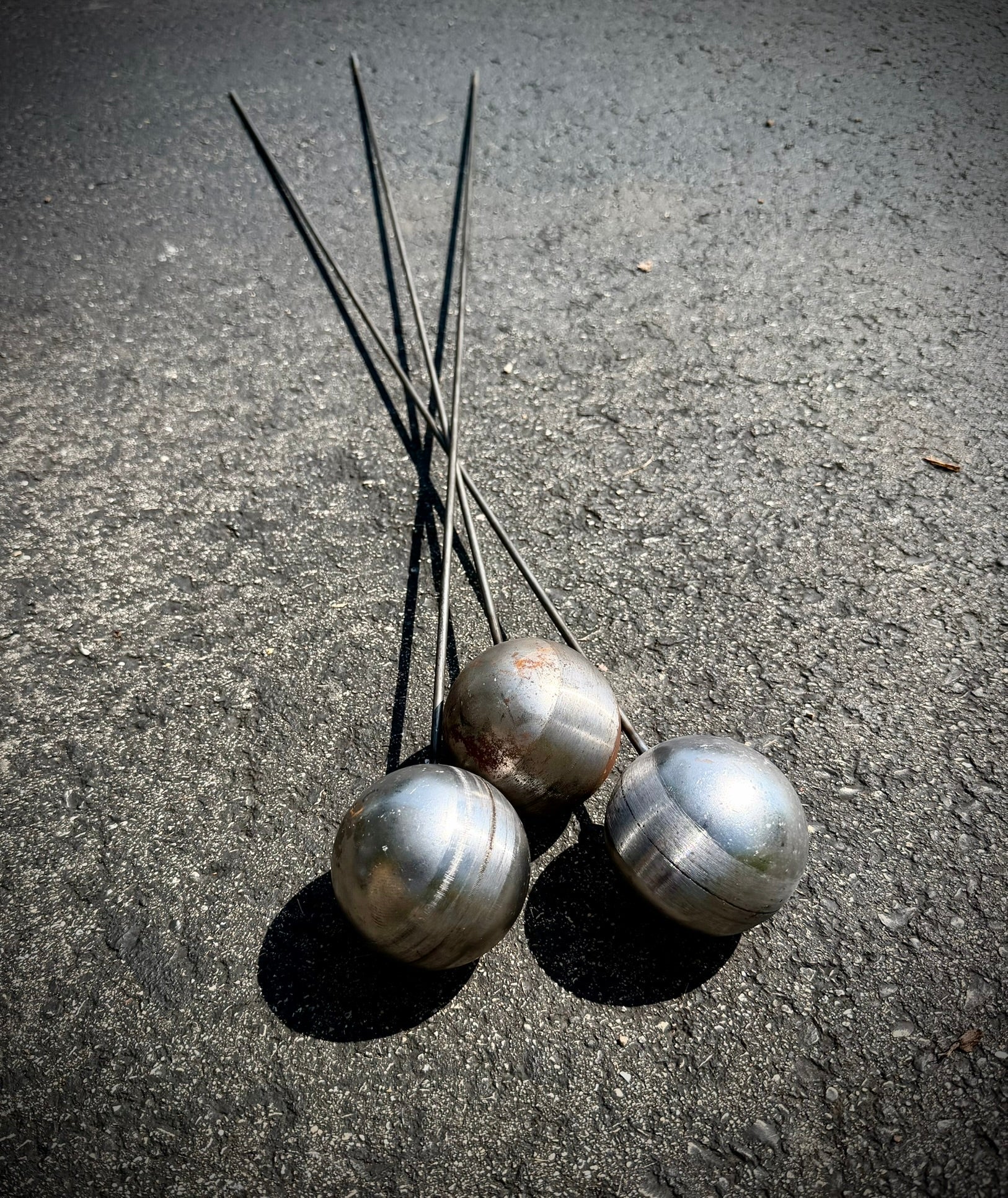 3-Pack Rustic Garden Balls - Steel Yard Art - garden - garden art - Northern Forge, LLC