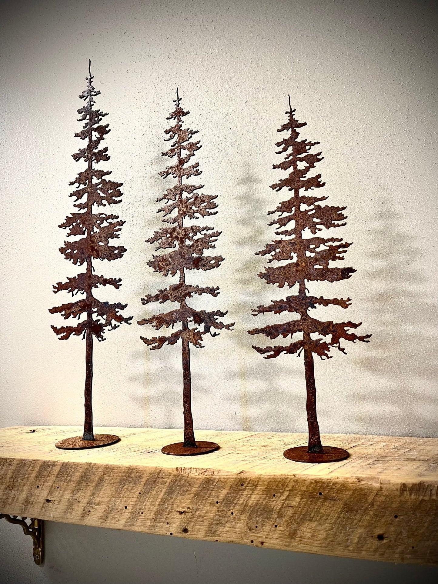 3 - Pack Steel Fir Tree - Mantel - home - home decor - Northern Forge, LLC