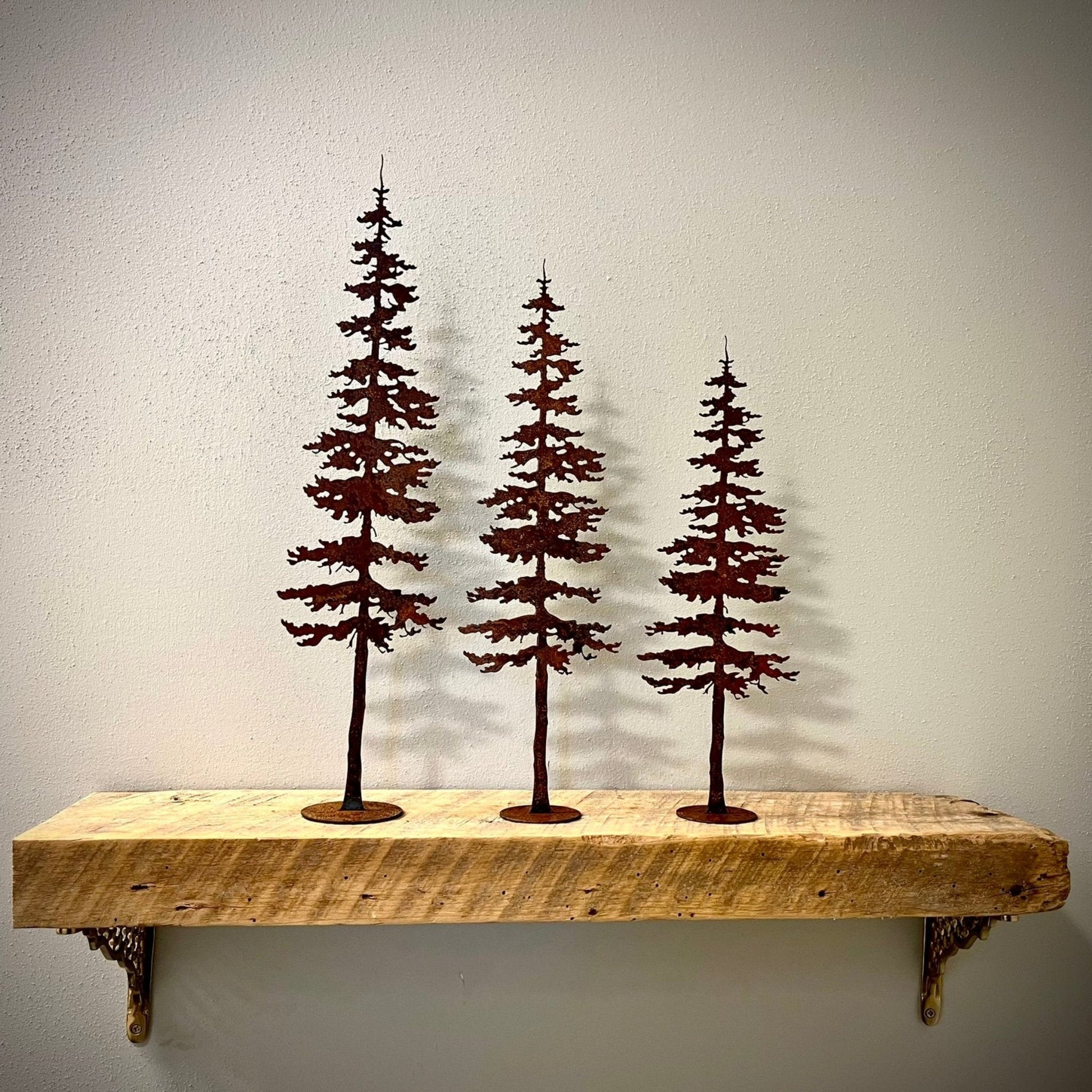 3 - Pack Steel Fir Tree - Mantel - home - home decor - Northern Forge, LLC