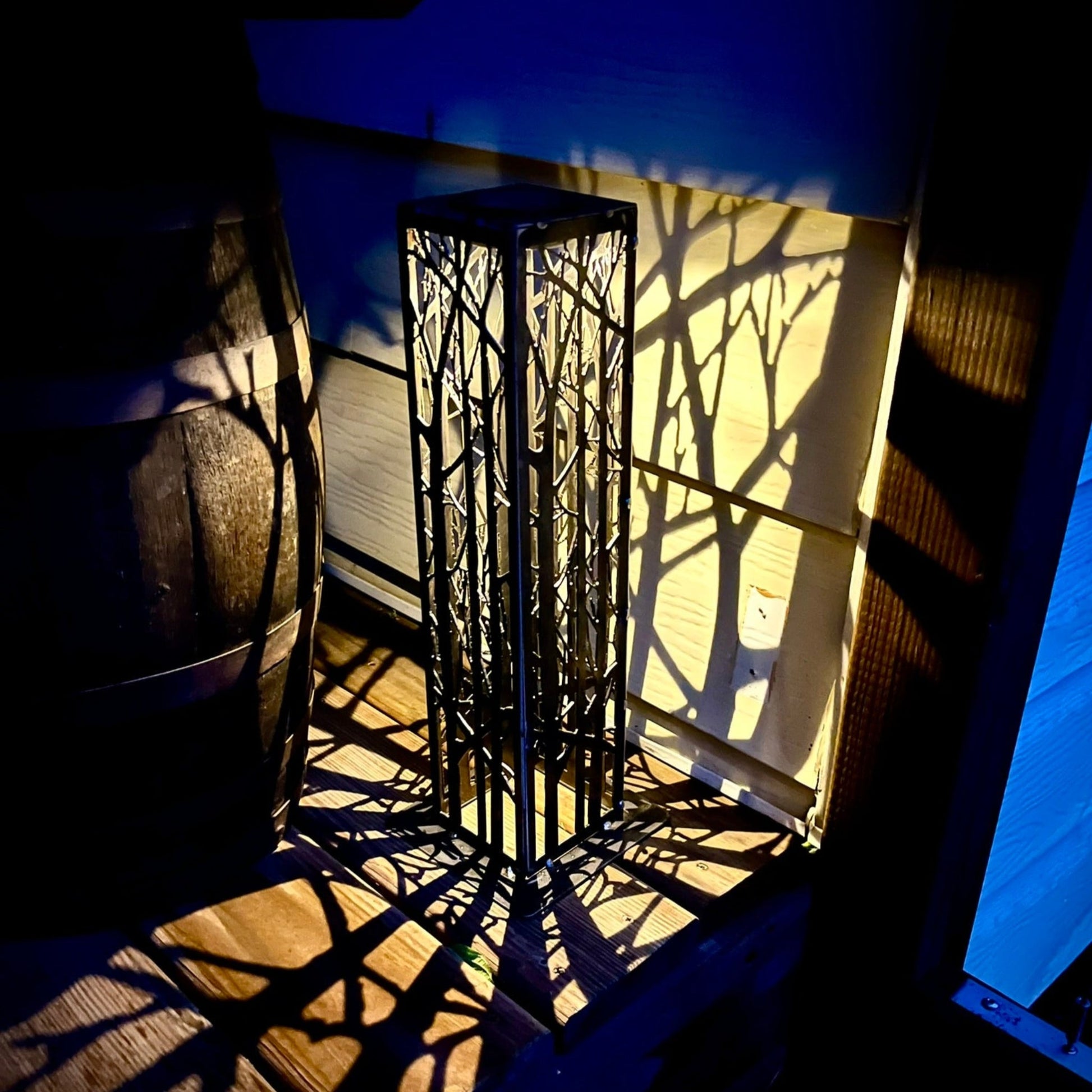4 - Sided Secluded Forest Solar Luminary - Steel - christmas - christmas decor - Northern Forge, LLC