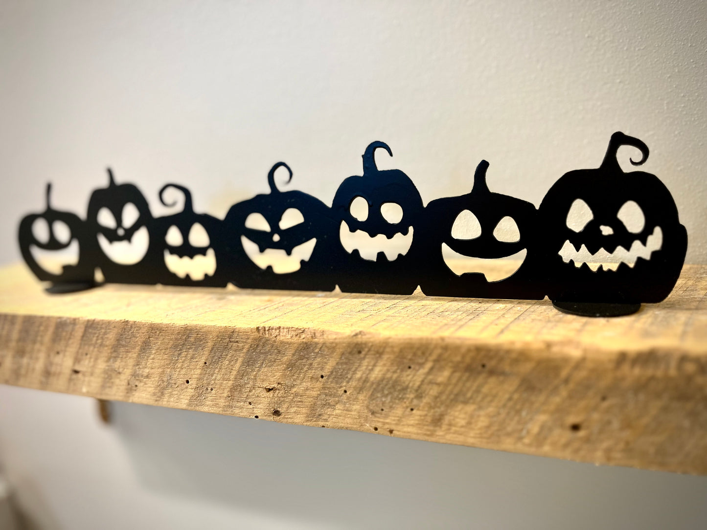 Metal Jack-O'-Lantern Row - Mantel