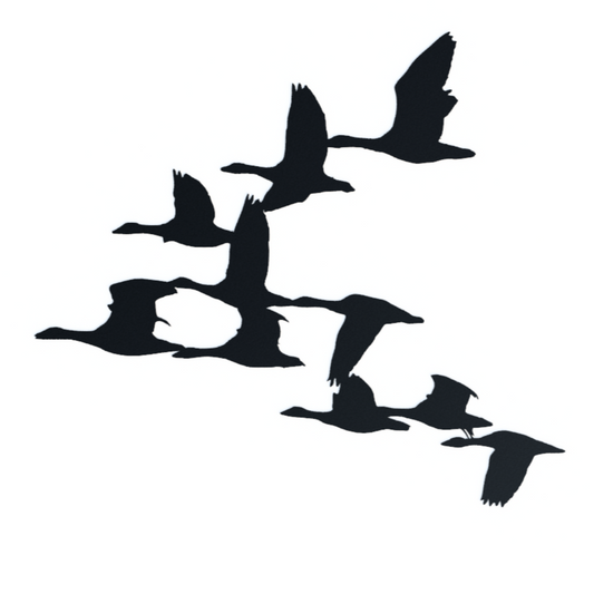 Flying V of Canada Geese - Metal Wall Art