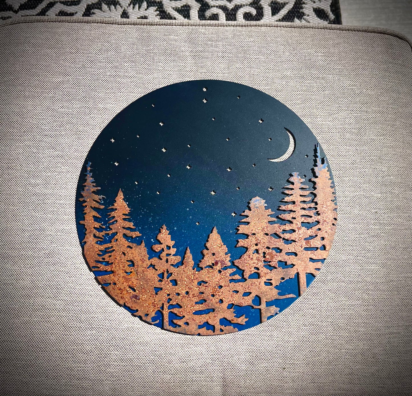 Layered Pine Forest Under the Stars - Wall Art