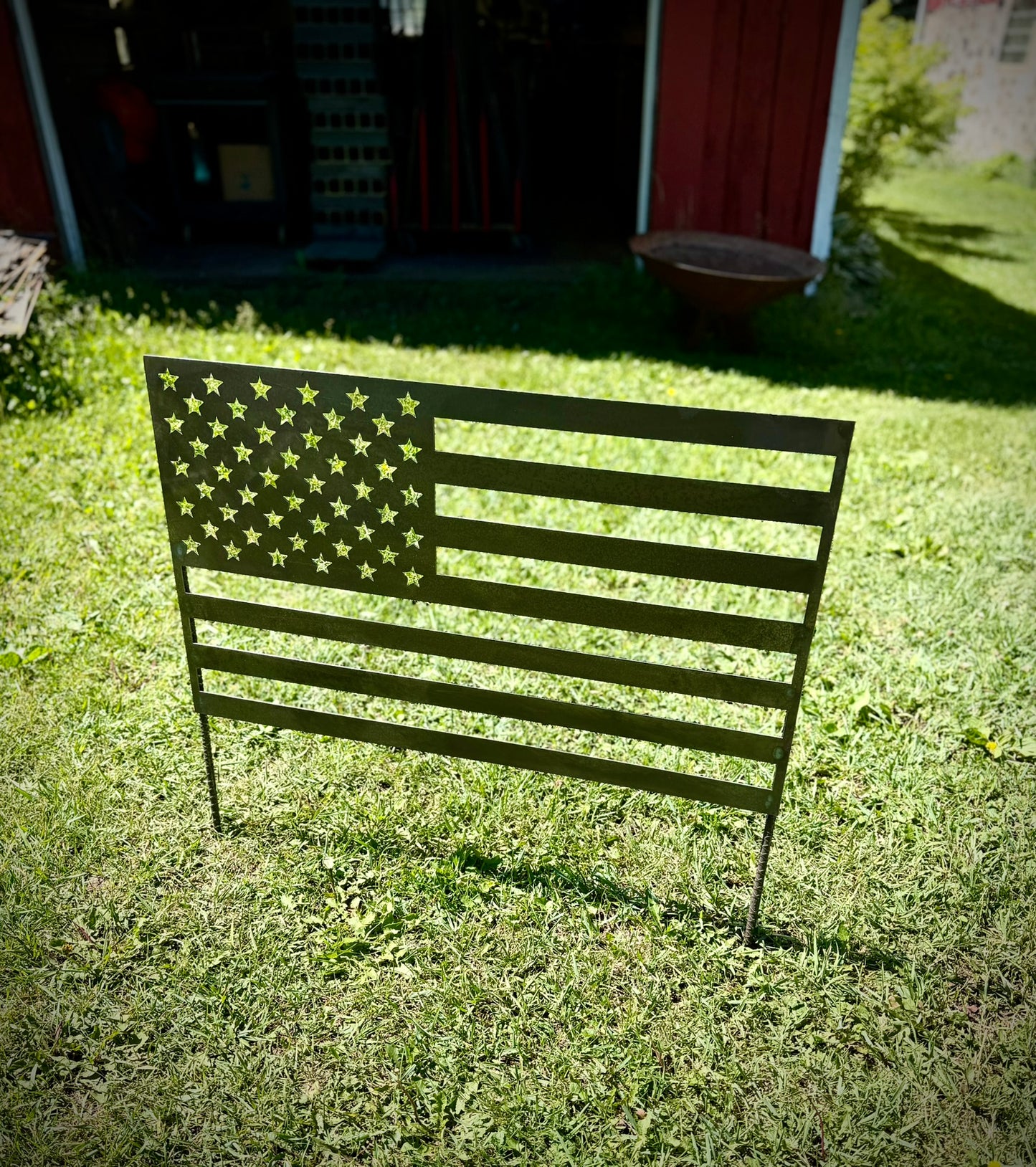 Steel American Flag Yard Stake