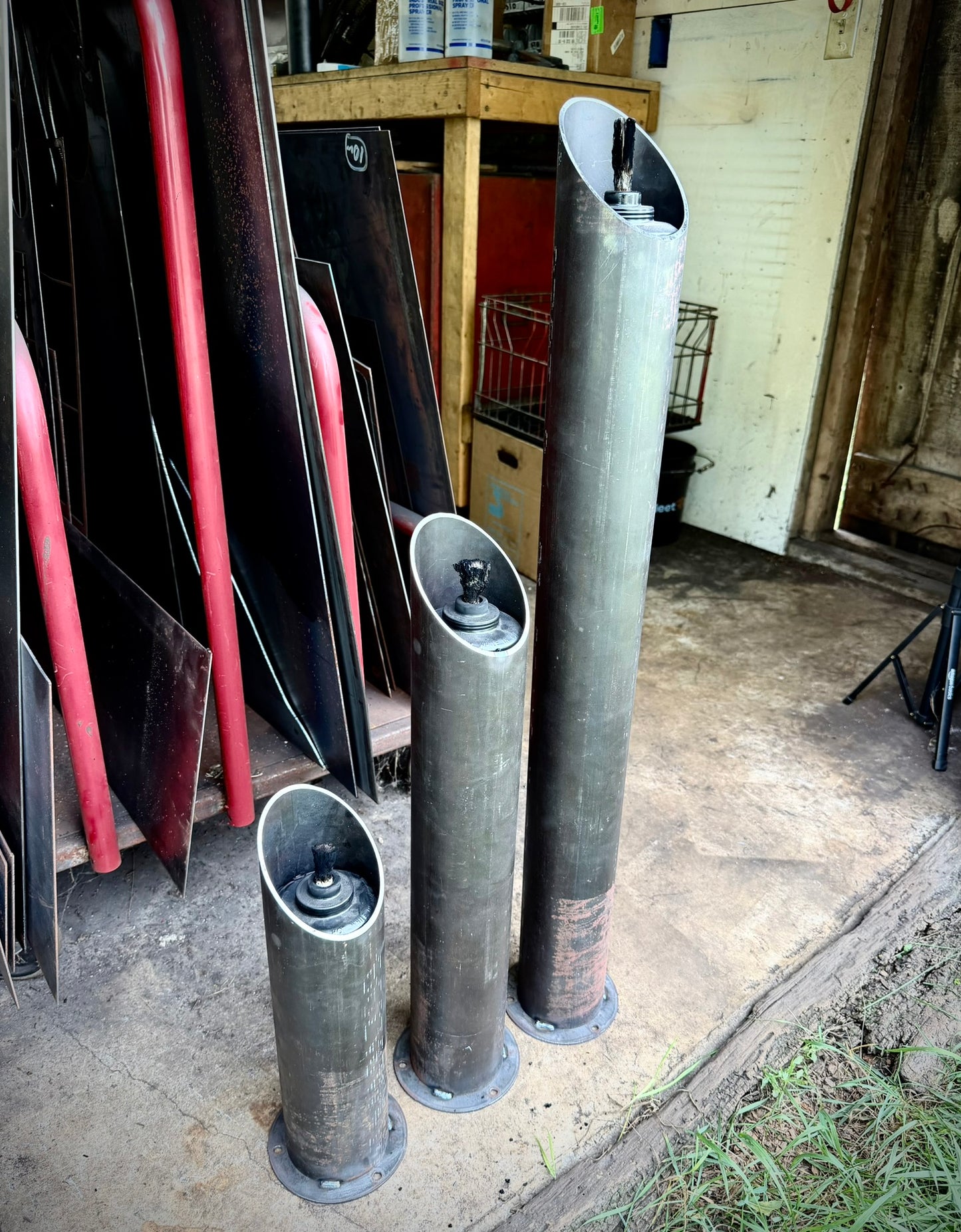 IronFlame Patio Torches- Steel Round Patio Torches - Multiple Sizes