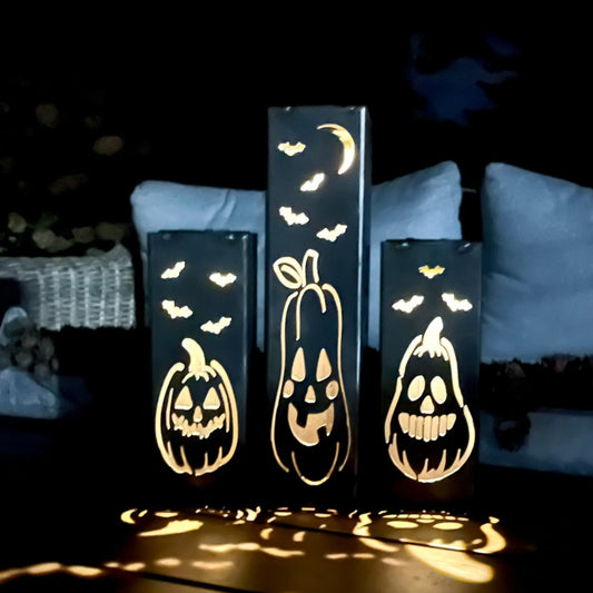 Jack-O-Lantern Solar Tube Lights - Steel