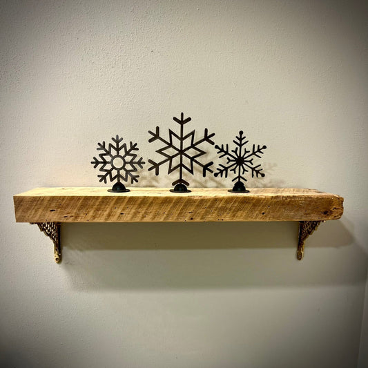 3-Pack Steel Snowflakes - Mantel