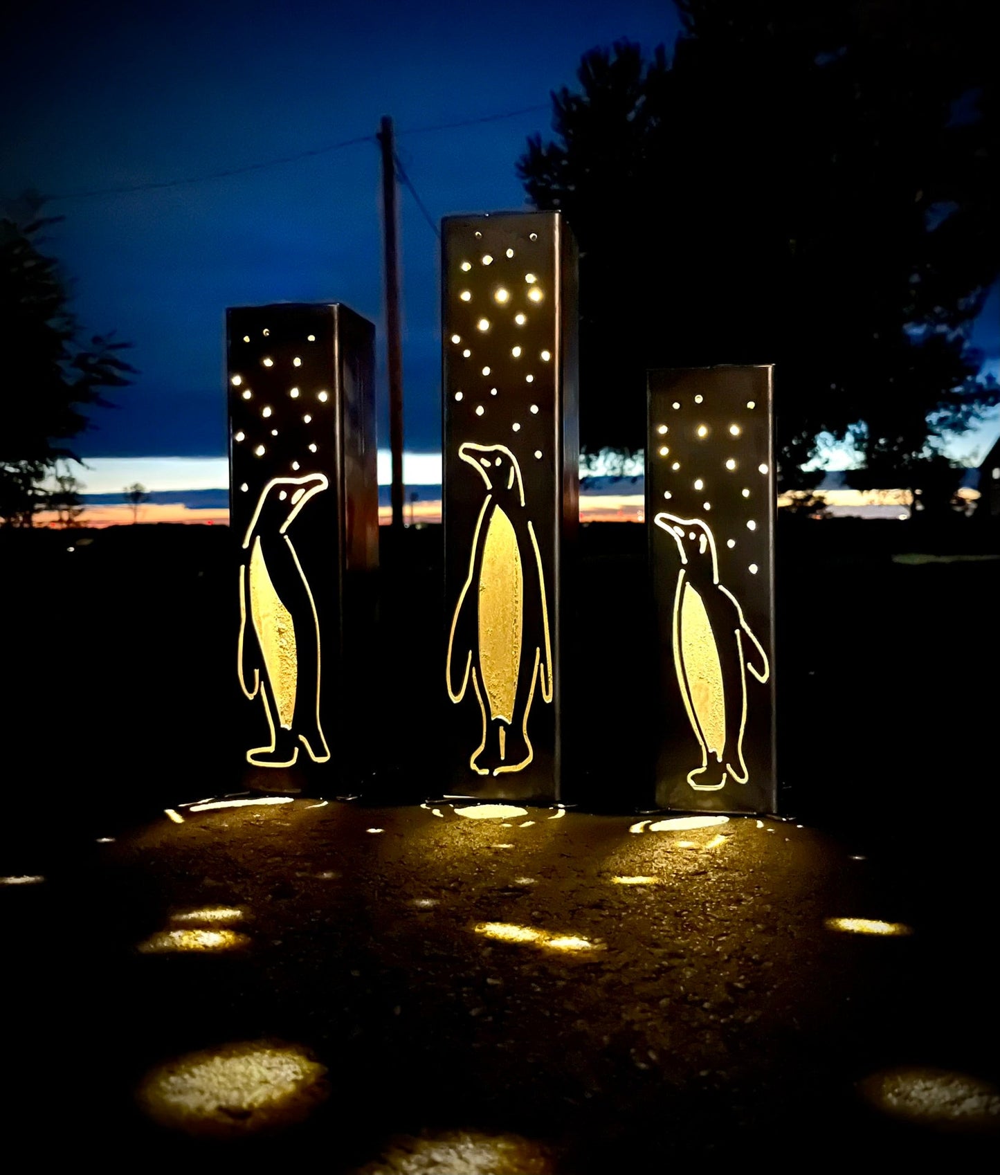 Arctic Glow Solar Tubes | Penguins | 10 - inch, 12 - inch, 14 - inch - christmas - christmas solar lights - Northern Forge, LLC