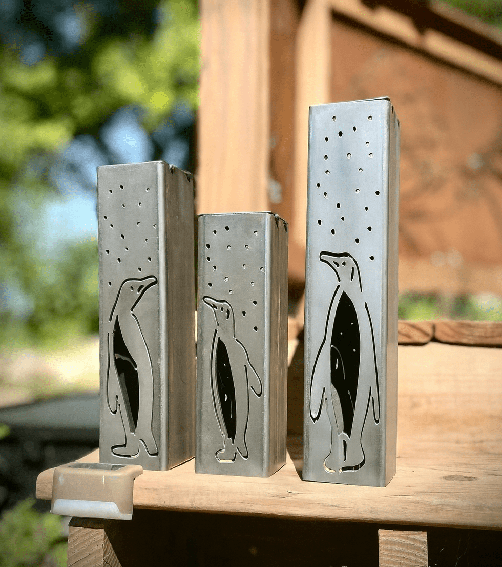 Arctic Glow Solar Tubes | Penguins | 10 - inch, 12 - inch, 14 - inch - christmas - christmas solar lights - Northern Forge, LLC