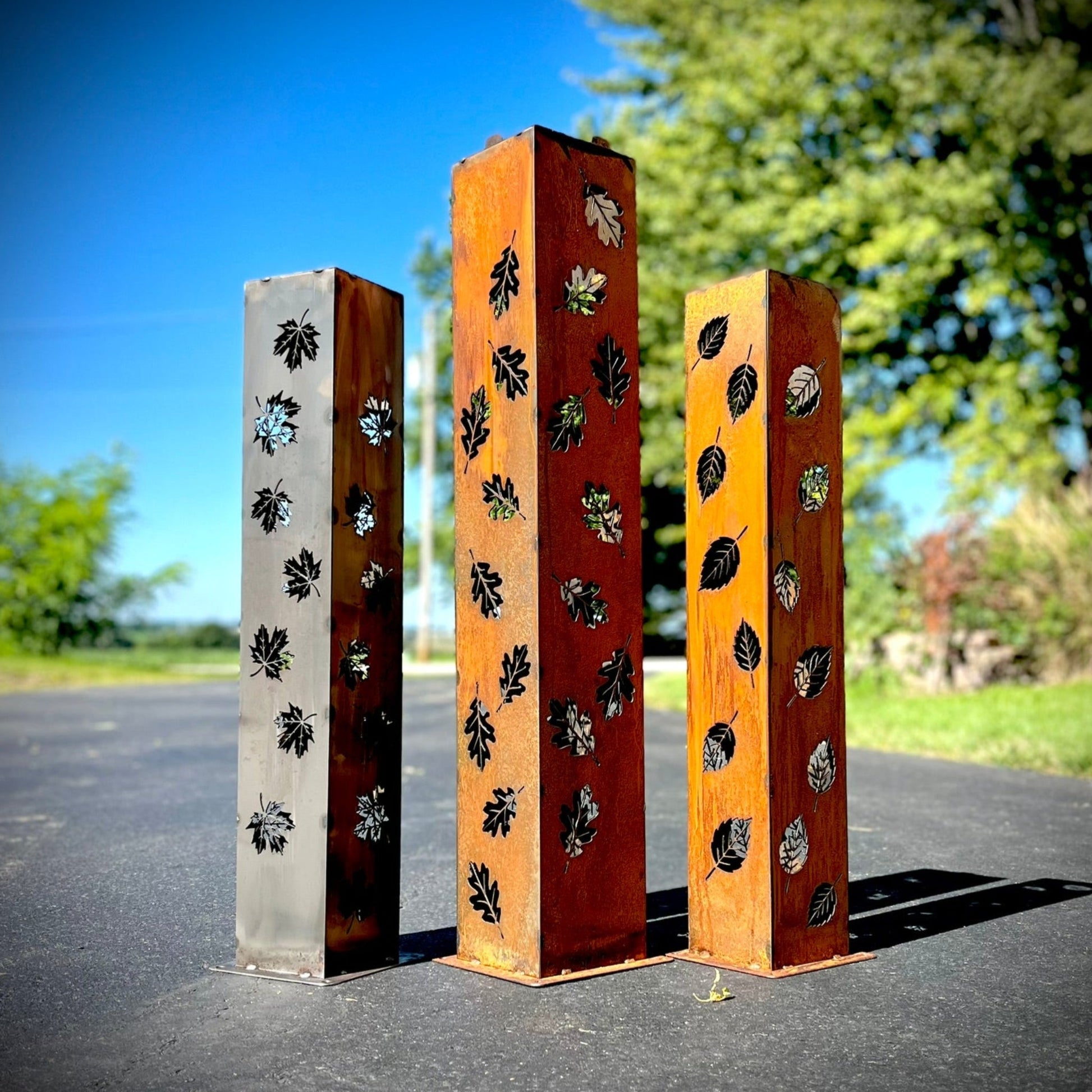 Autumn Glow Luminary Collection - Solar Pillars - autumn solar lights - fall - Northern Forge, LLC