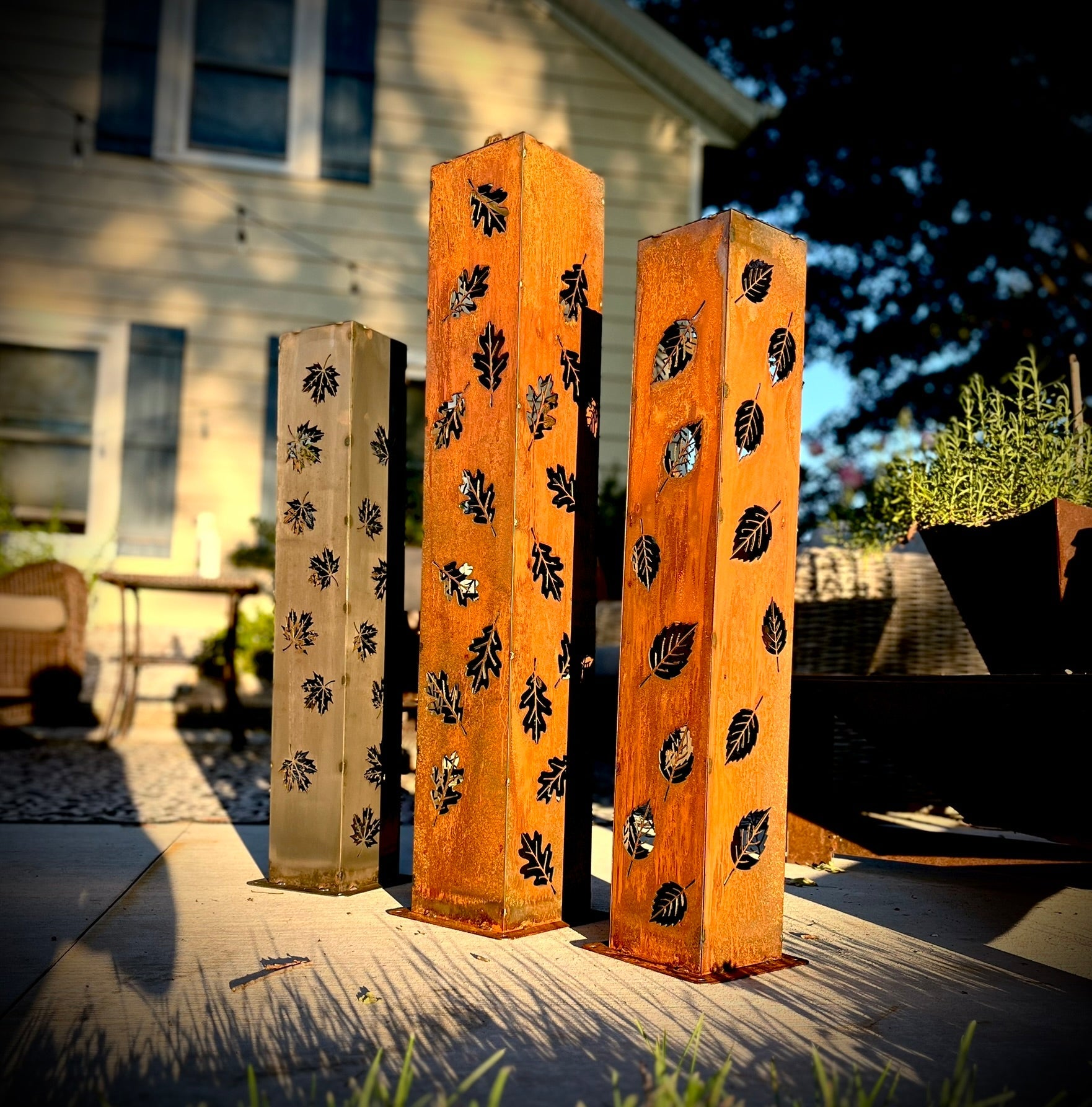 Autumn Glow Luminary Collection - Solar Pillars - autumn solar lights - fall - Northern Forge, LLC