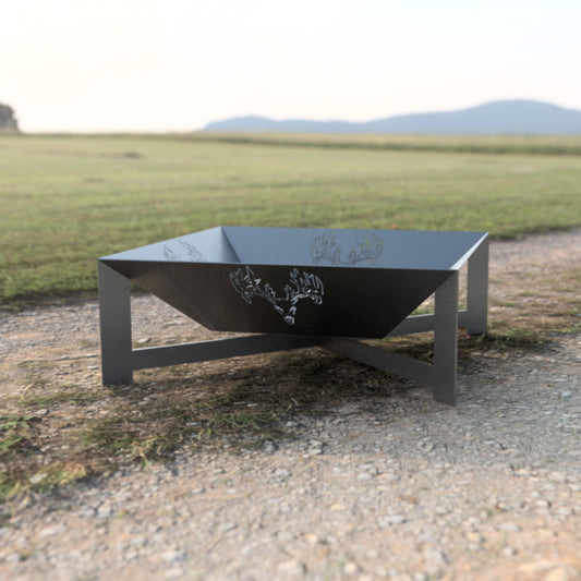 Buck Skull Metal Outdoor Fire Pit - Multiple Sizes - buck fire pit - deer fire pit - Northern Forge, LLC