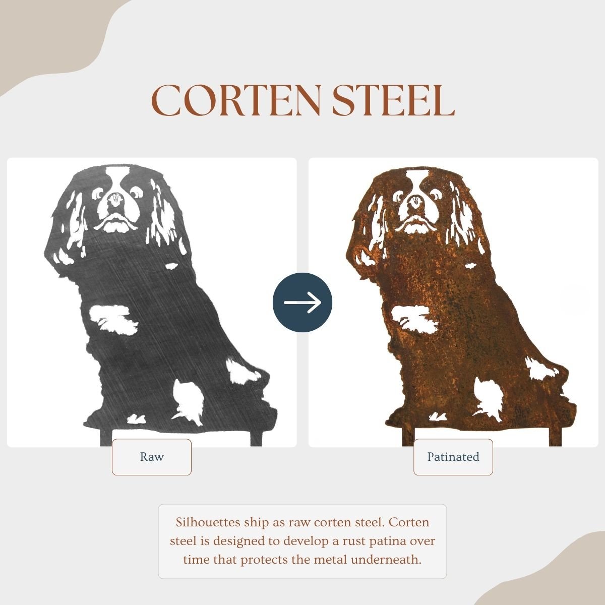 Cavalier King Charles Spaniel Metal Art – Handcrafted Dog Décor - My Metal Rescue - Shopify Collective - Northern Forge, LLC