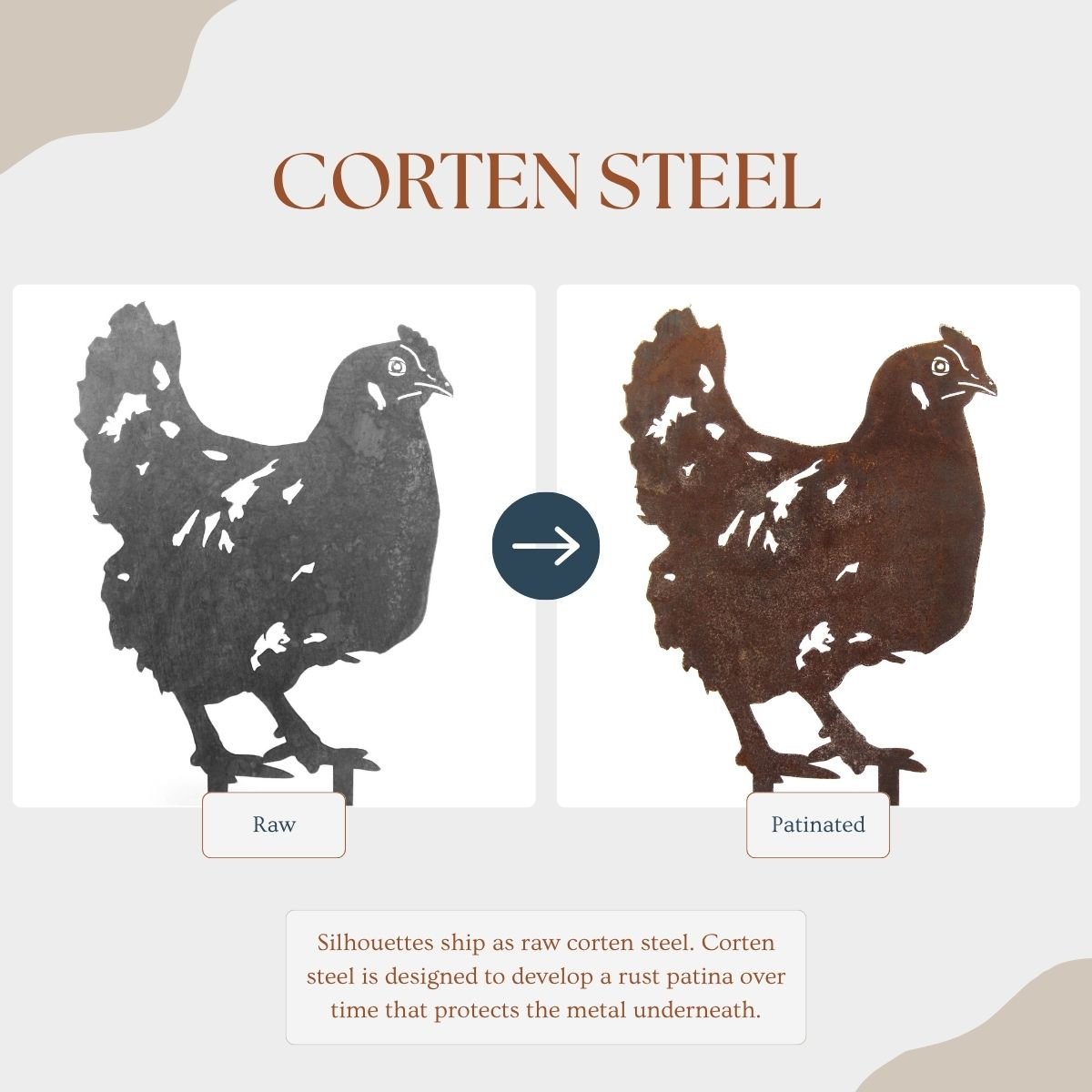 Chicken Metal Art – Handcrafted Chicken Décor - My Metal Rescue - Shopify Collective - Northern Forge, LLC