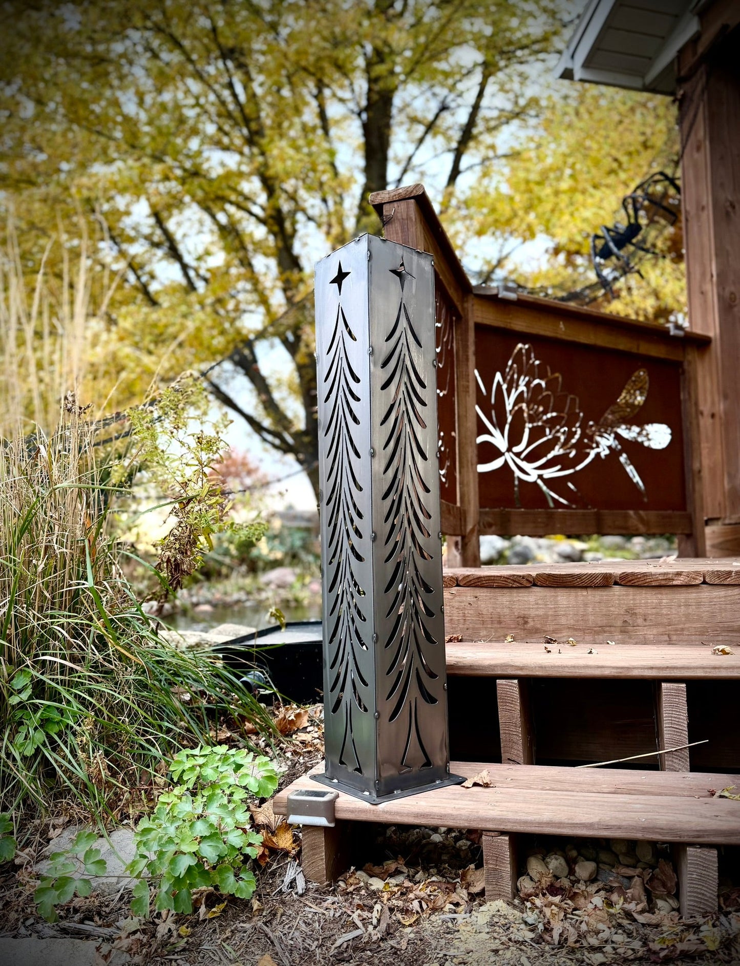 Christmas Tree Solar Luminary - Steel - christmas - christmas decor - Northern Forge, LLC